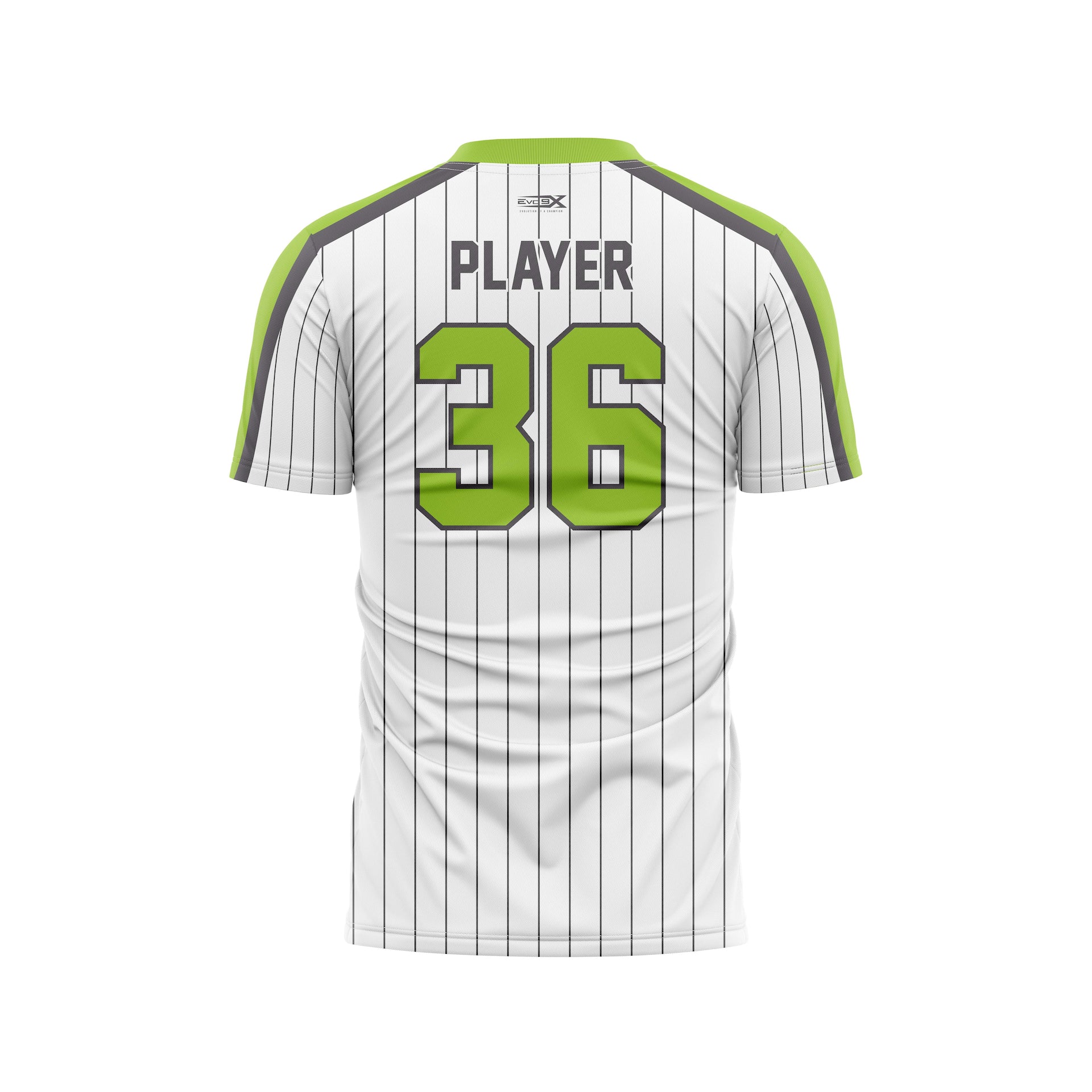LEGIT BASEBALL VNECK SS JERSEY - WHITE PINSTRIPE