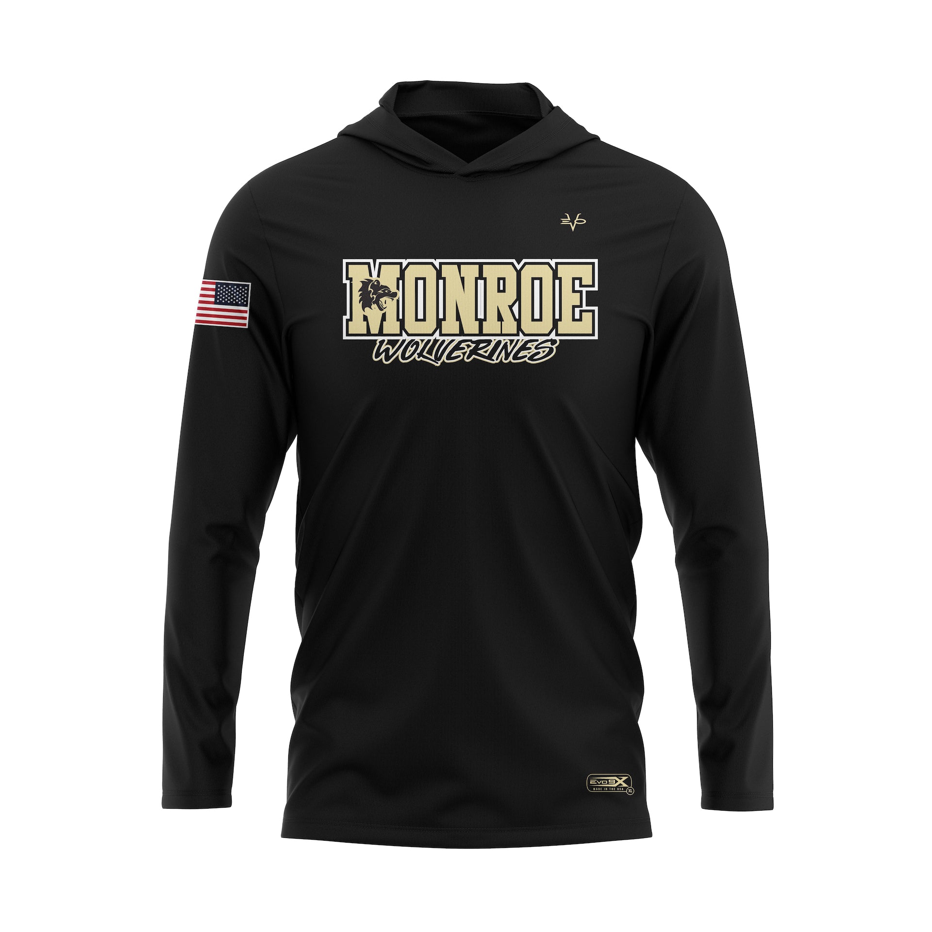 MONROE WOLVERINES LIGHT WEIGHT LS HOODIE