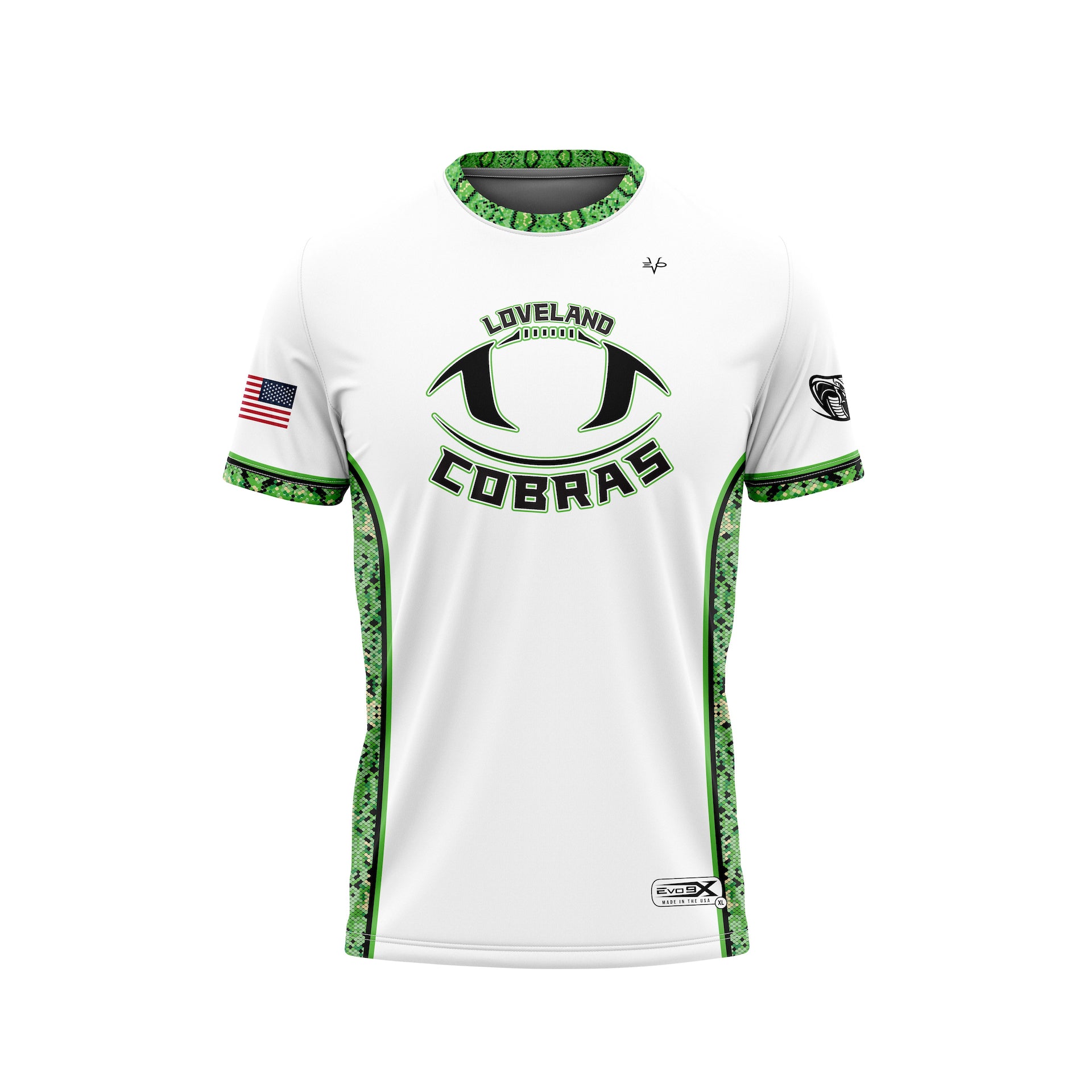 LOVELAND COBRAS CREW NECK JERSEY SS - WHITE SIDE PRINT