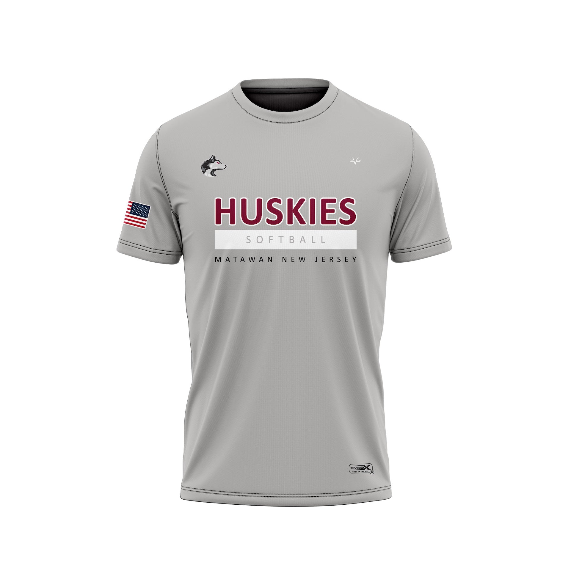 MATAWAN HUSKIES SOFTBALL FAN GEAR CREWNECK SS - GREY