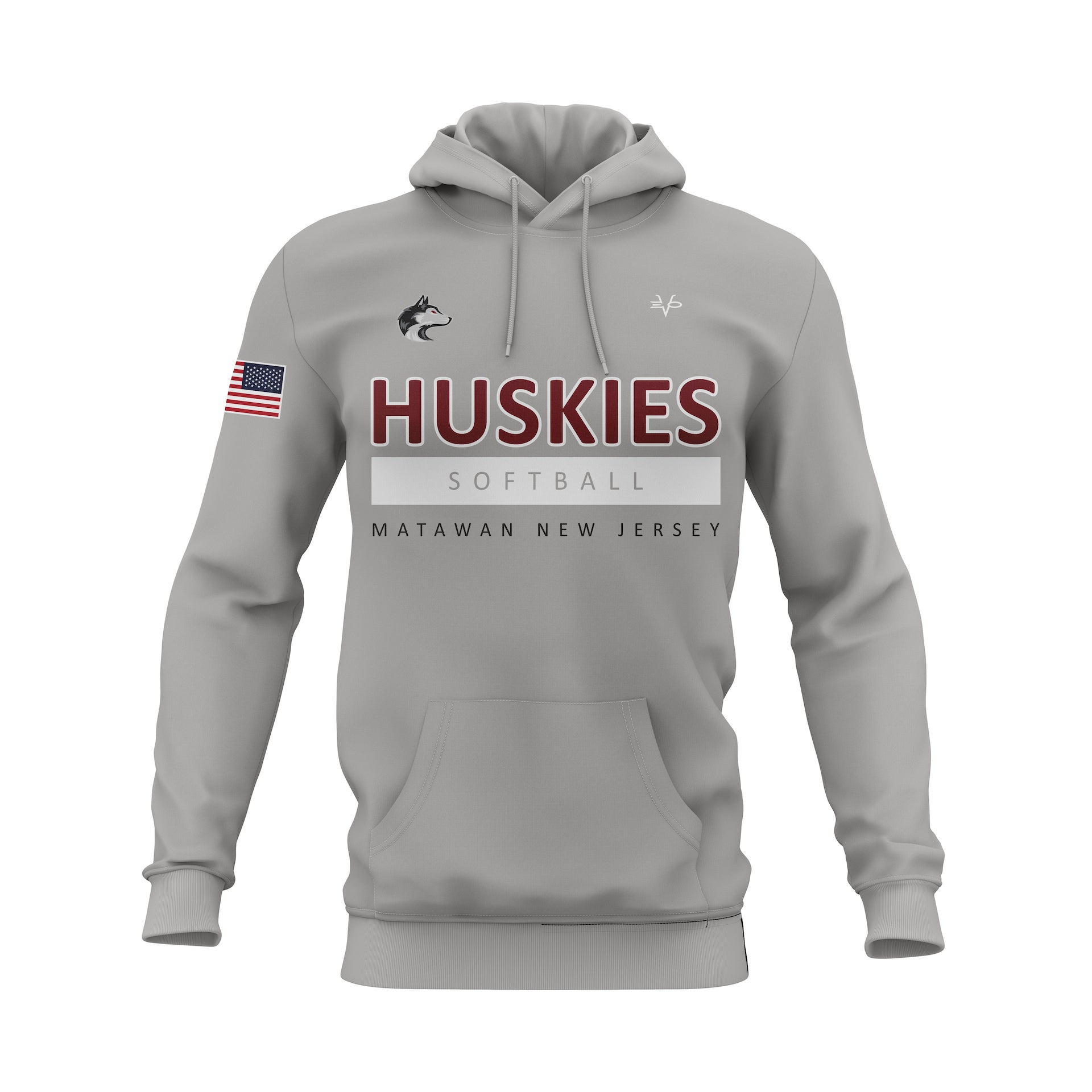 MATAWAN HUSKIES SOFTBALL FAN GEAR HOODIE - GREY