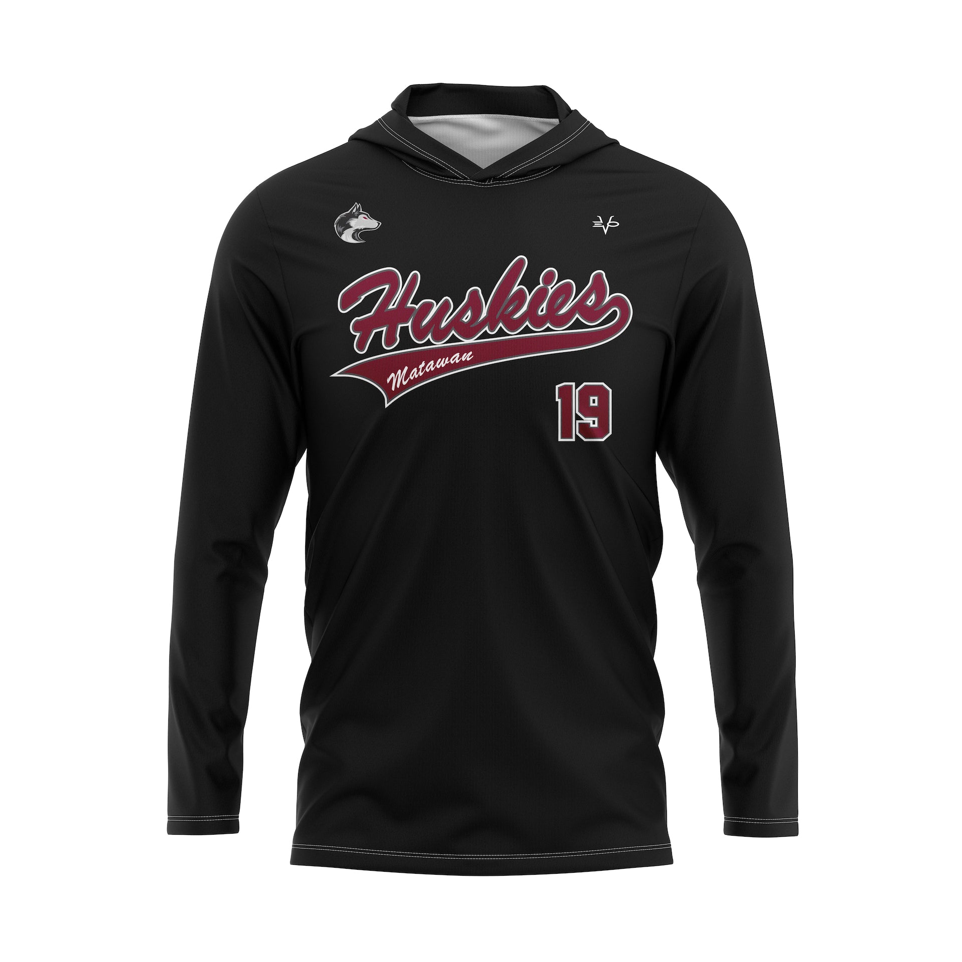 MATAWAN HUSKIES SOFTBALL LT WEIGHT PRACTICE HOODIE - BLACK