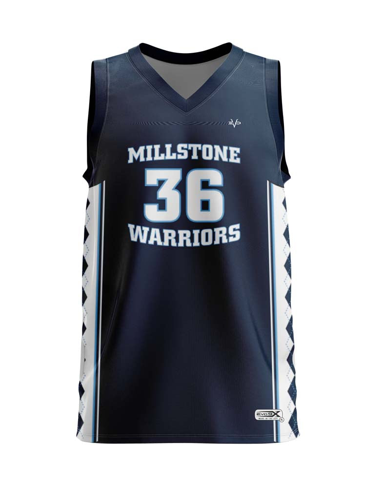 MILLSTONE WARRIORS Reversible Basketball Jersey