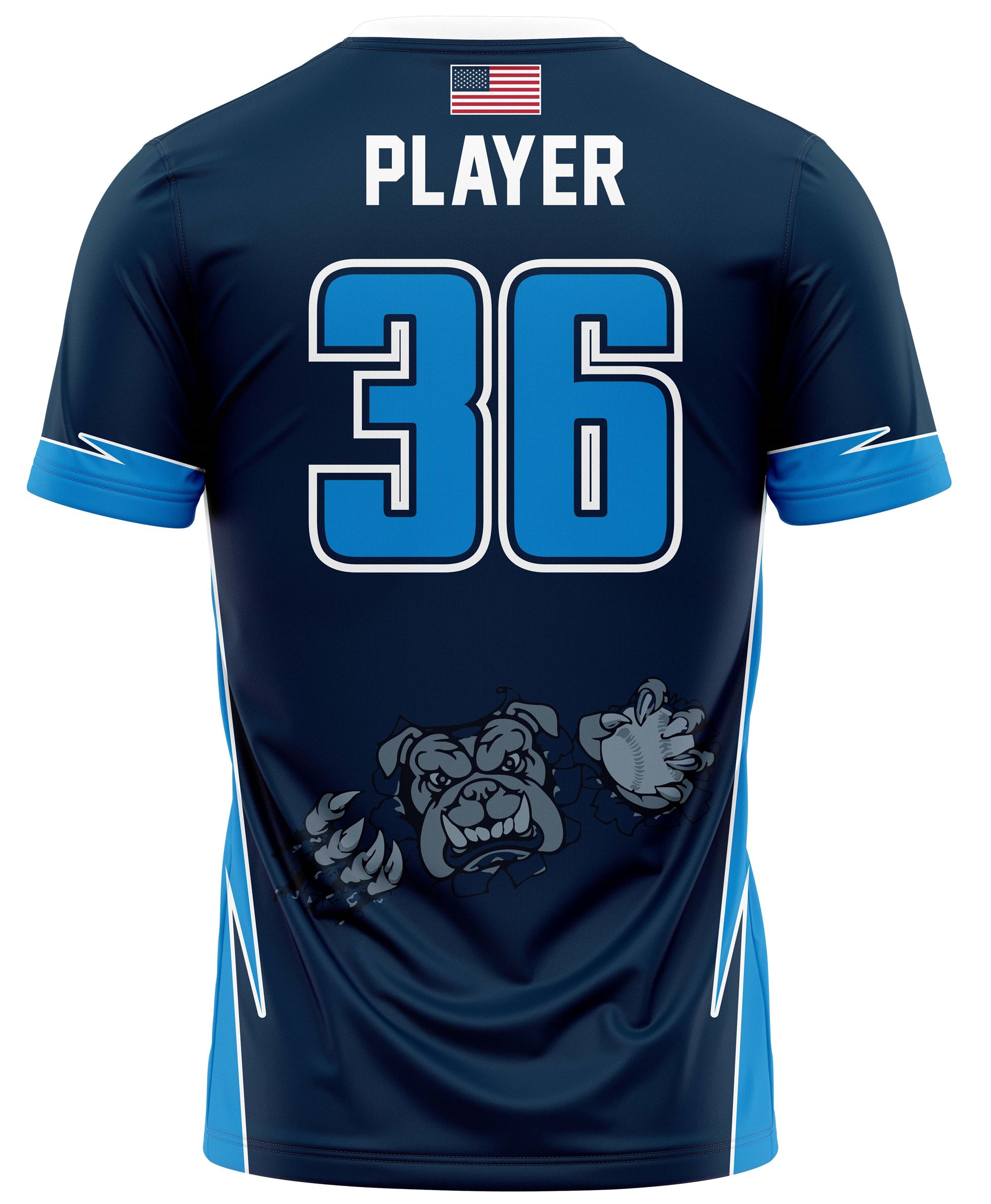 MONMOUTH BULLDOGS 2 BUTTON - NAVY/CYAN