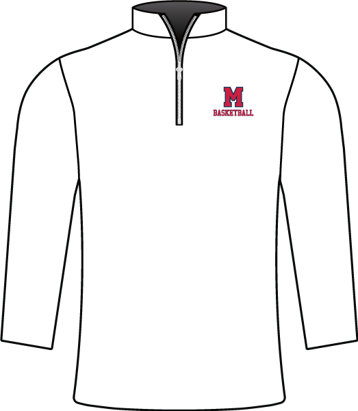 MANALAPAN HS BASKETBALL 1/4 Zip Jacket with Pockets White