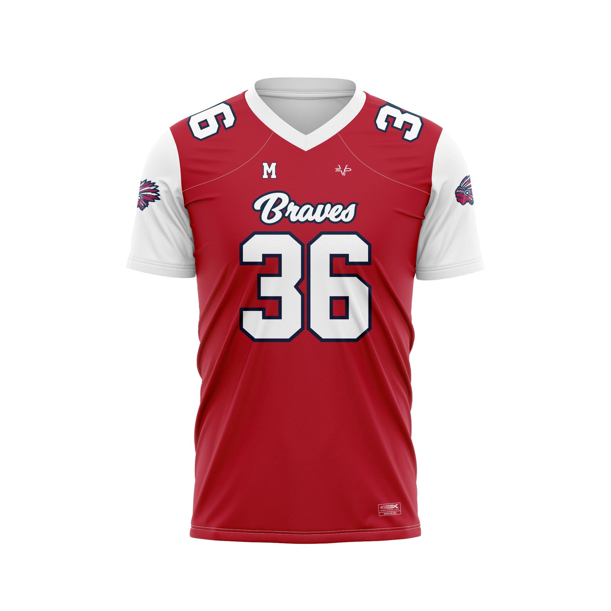 MANALAPAN BRAVES FAN JERSEY - RED