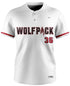 MANALAPAN WOLFPACK FASTPITCH SUBLIMATED 2 BUTTON JERSEY WHITE