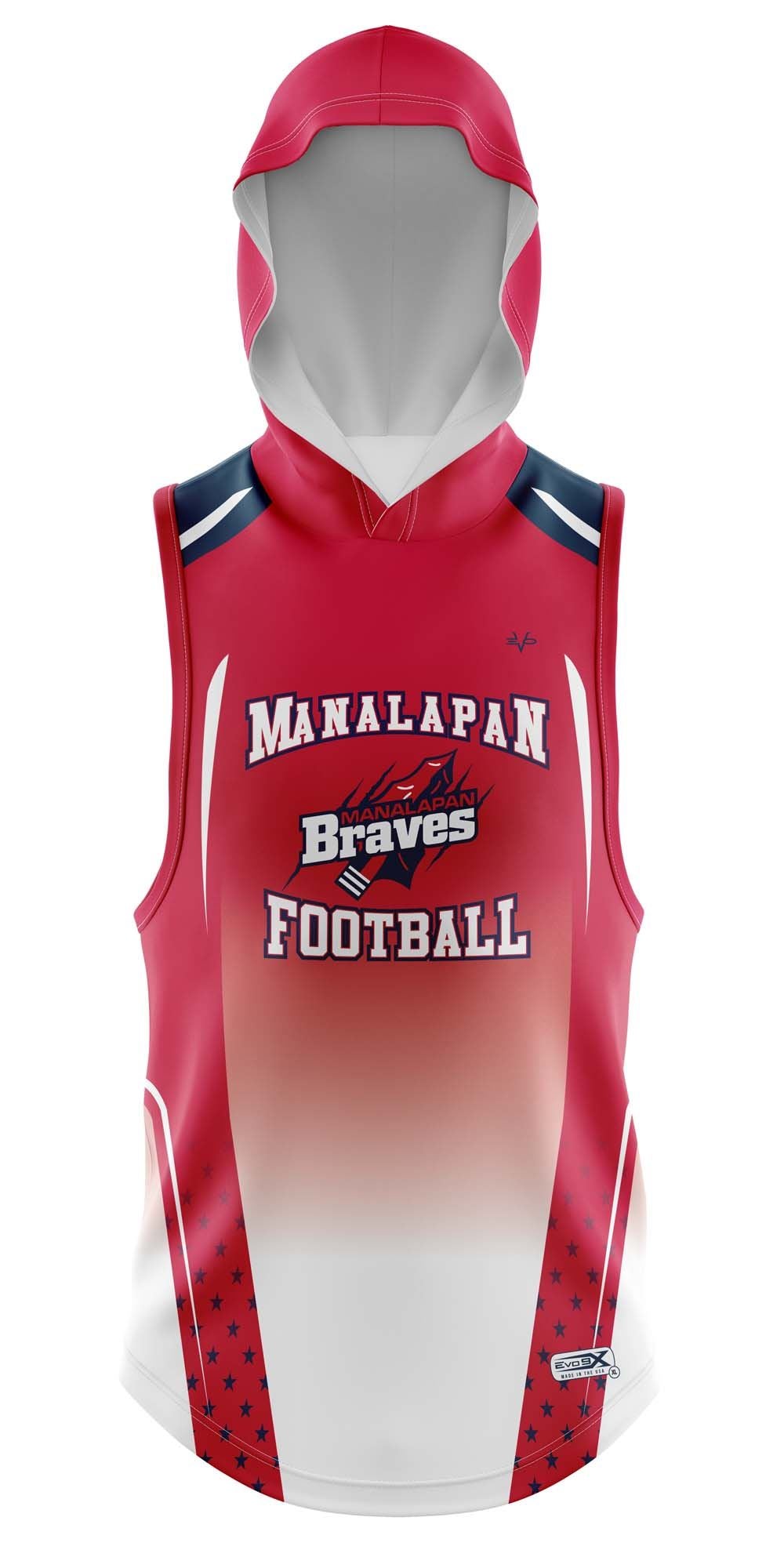 MANALAPAN BRAVES SLEEVELESS LOOSE FIT HOODIE