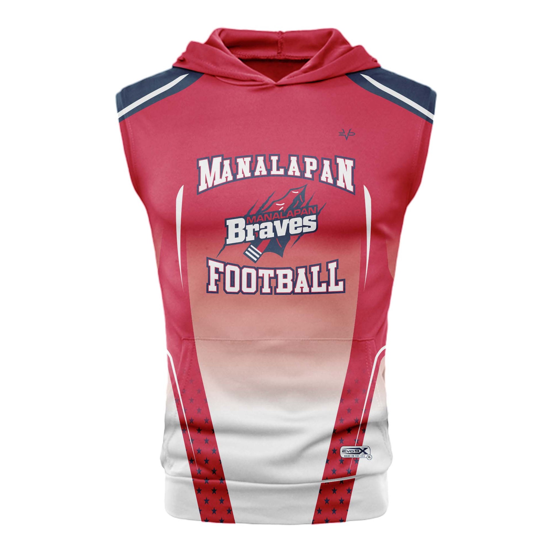 MANALAPAN BRAVES SLEEVELESS COMPRESSION HOODIE