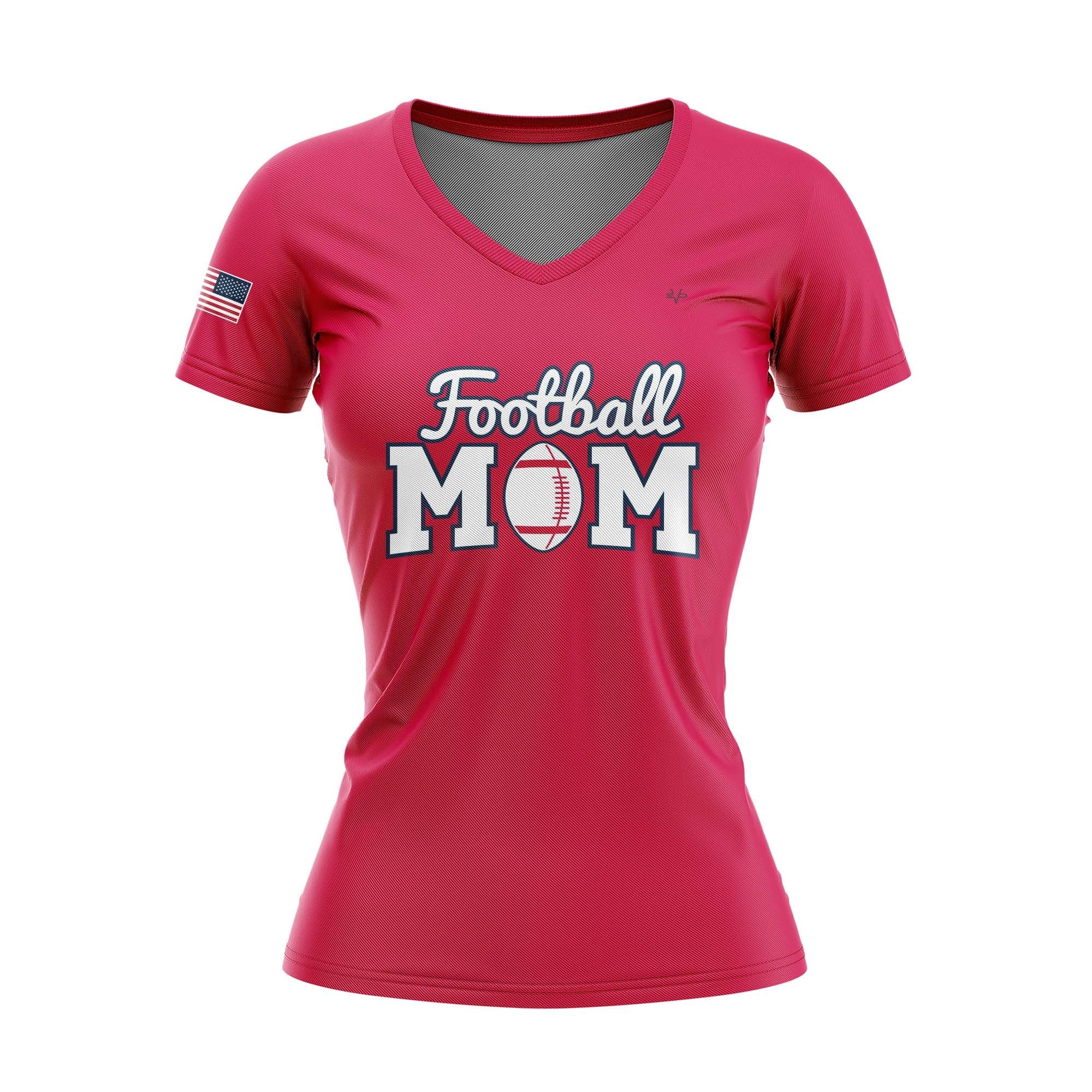 MANALAPAN BRAVES WOMENS V NECK CAP SLEEVE - FOOTBALL MOM