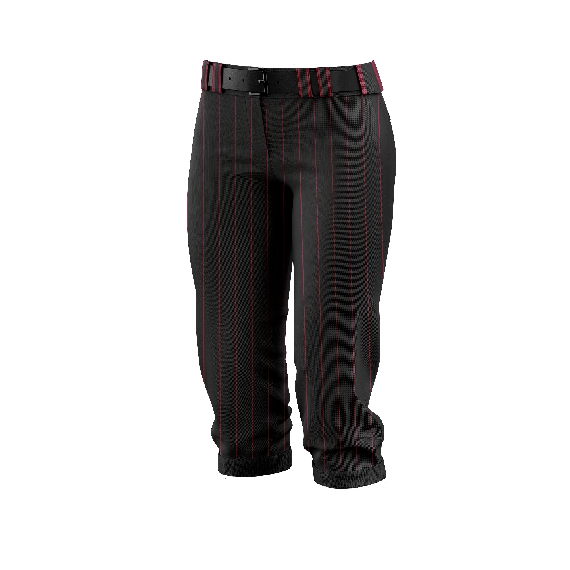 MATAWAN HUSKIES SOFTBALL KNICKER PANT - BLACK W MAROON PINSTRIPE