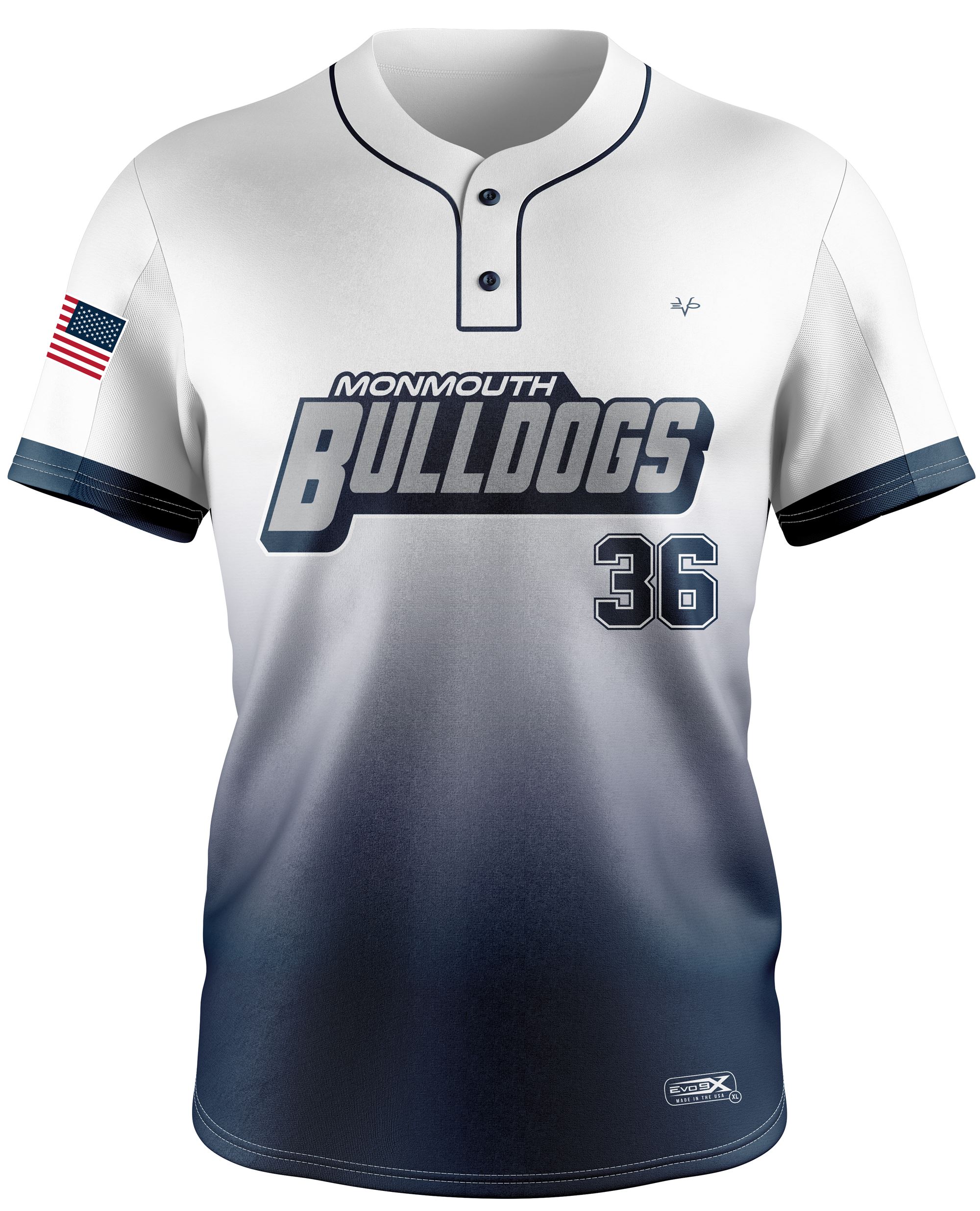 Monmouth Bulldogs 2 Button Baseball Jersey MANDATORY ITEM