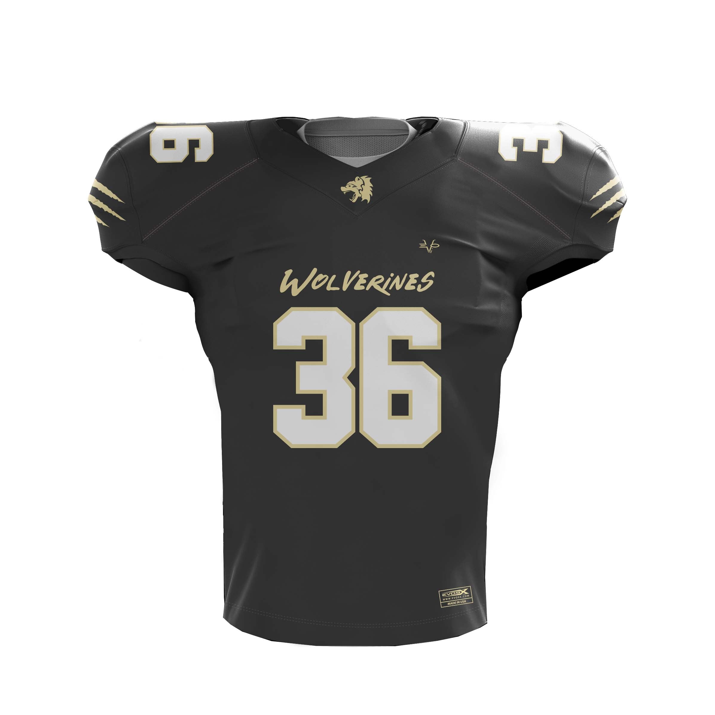 MONROE WOLVERINES Black Football Jersey