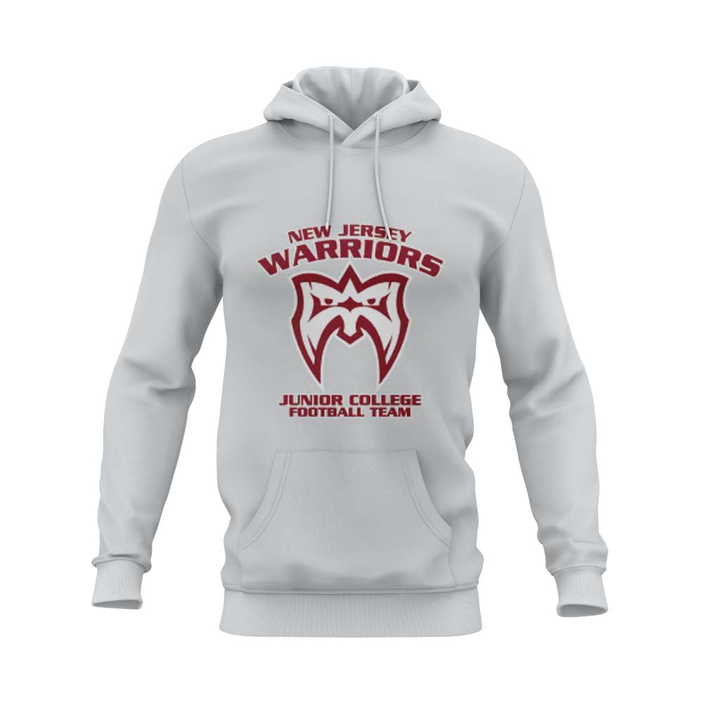 NEW JERSEY WARRIORS FOOTBALL Semi Sublimated Grey Hoodie