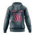 NEW JERSEY WARRIORS FOOTBALL Sublimated Hoodie Grey Back
