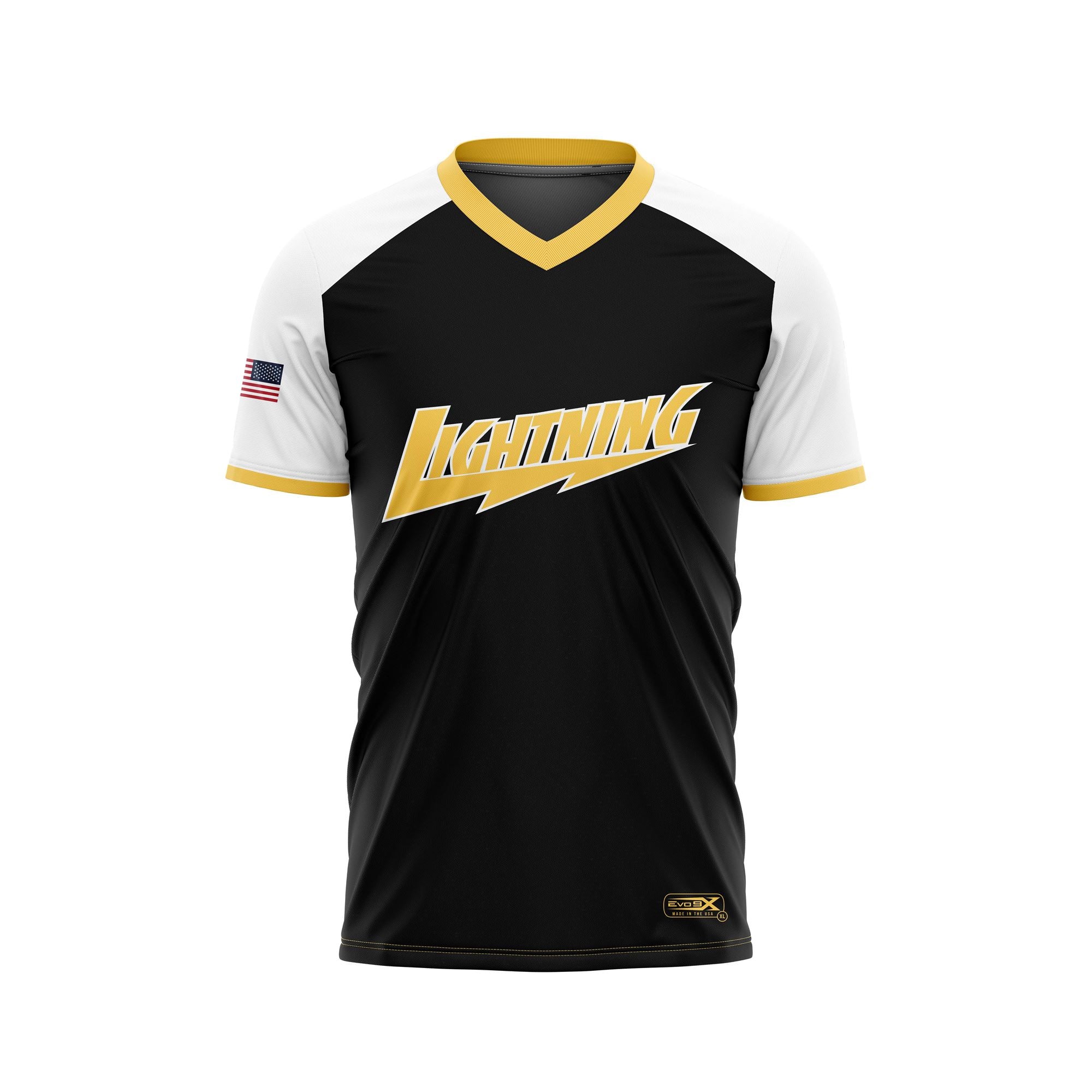 OLD BRIDGE LIGHTNING SOFTBALL VNECK SS (UNISEX) - BLACK