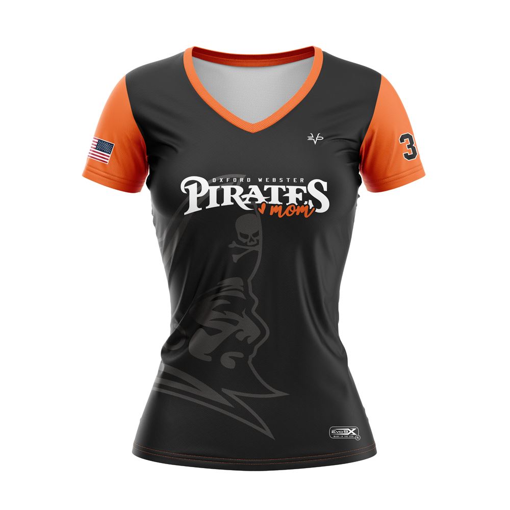 EVO9XSTORE Oxford Webster Pirates Mom V Neck SS Adult 3X-Large