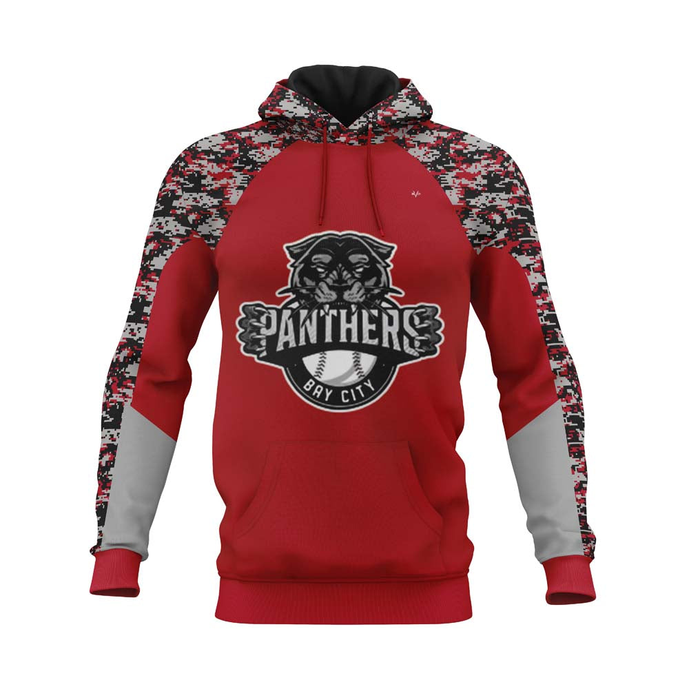 PANTHERS BAY CITY Sublimated Baseball Red Hoodie
