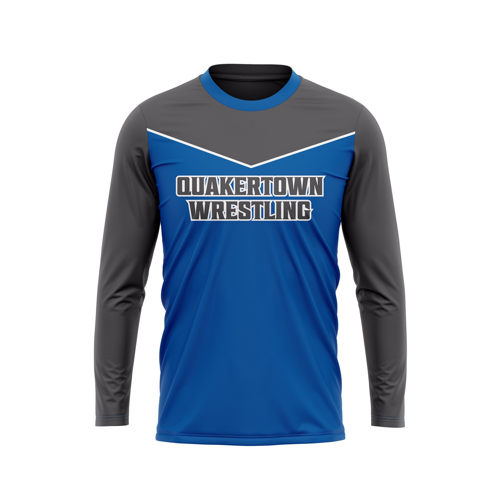 QUAKERTOWN WRESTLING Sublimated Blue Long Sleeve Jersey