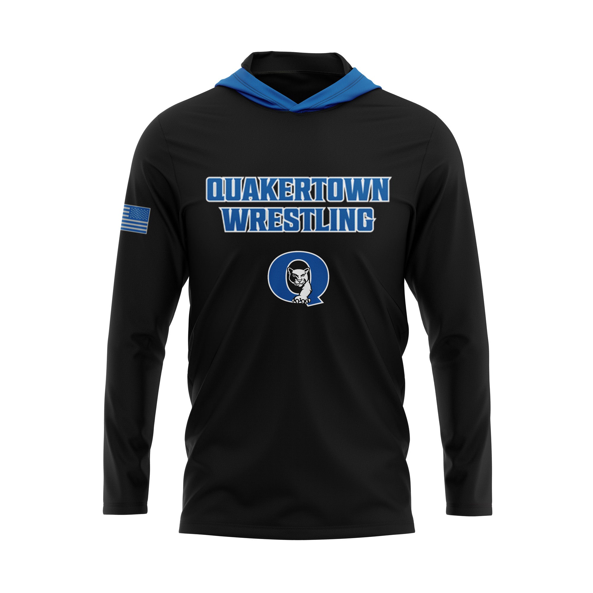 QUAKERTOWN WRESTLING Sublimated Lightweight Long Sleeve Hoodie