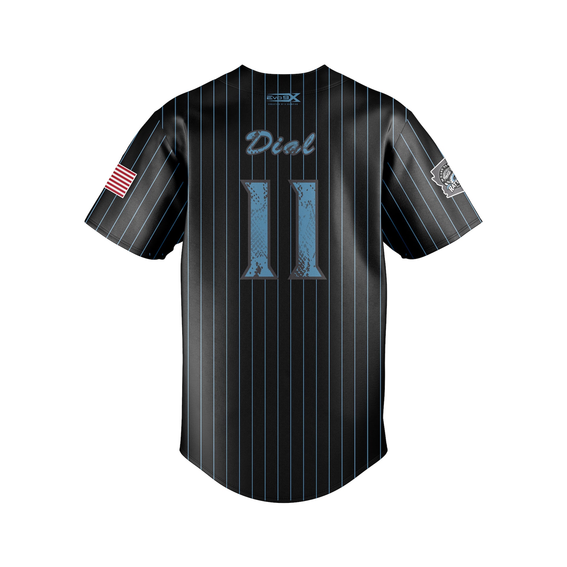 RATTLERS FULL BUTTON JERSEY- PINSTRIPE