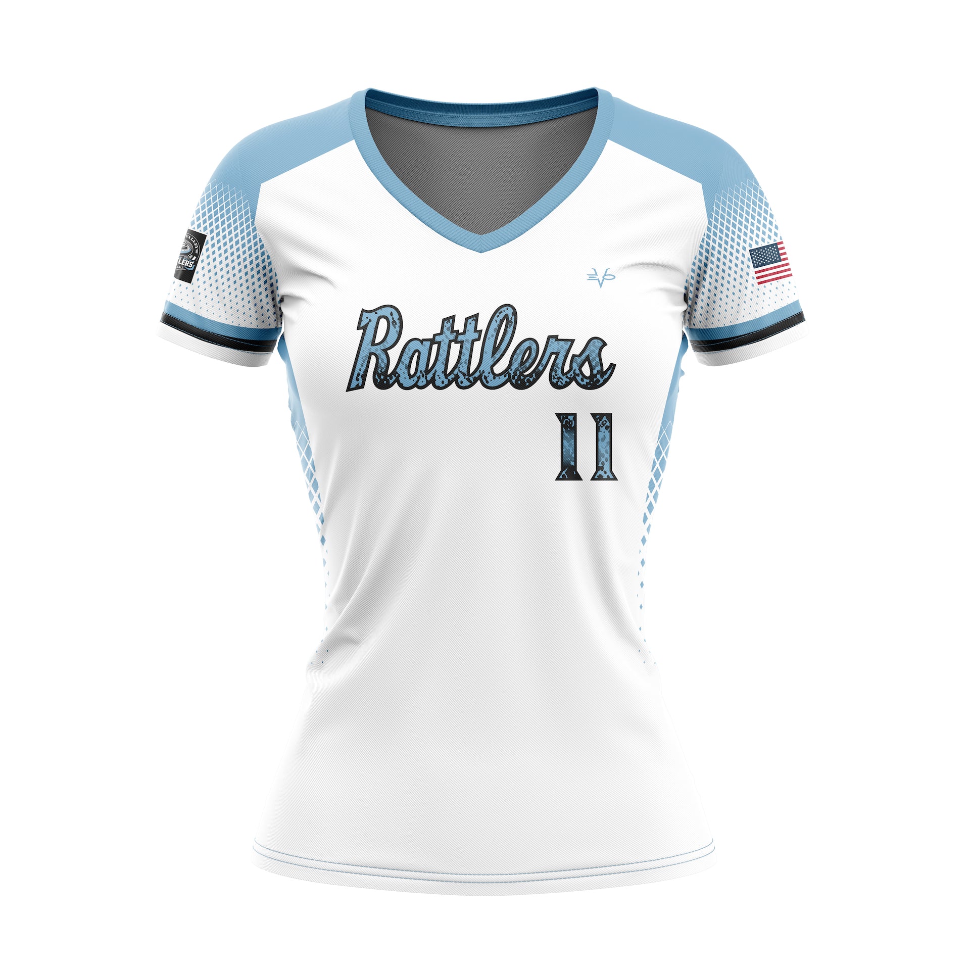 RATTLERS V NECK JERSEY  - WHITE