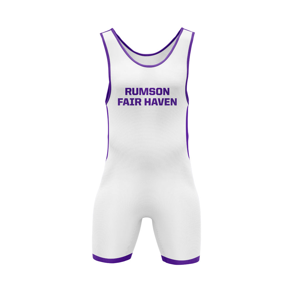 Rumson Wrestling Singlet Men White V2