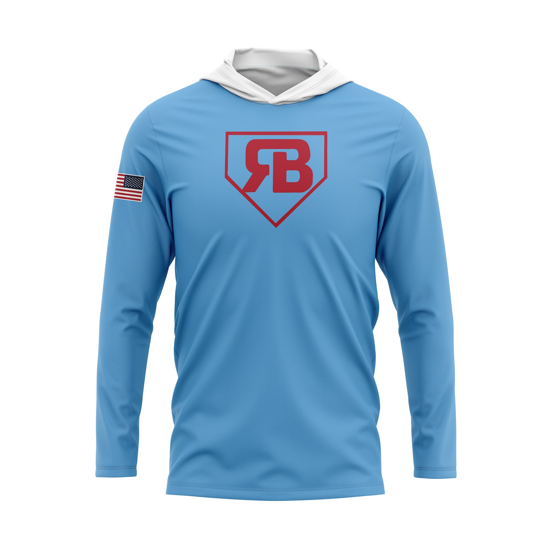 RUCCI BASEBALL "RB" LIGHTWEIGHT HOODIE - CAROLINA BLUE