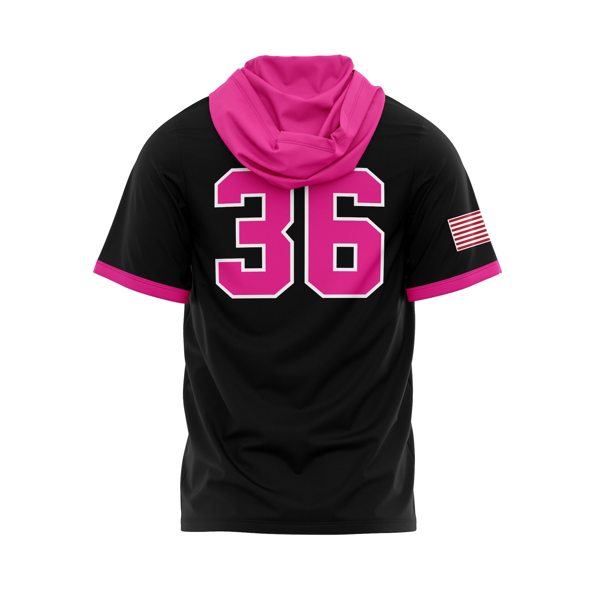 RUCCI BASEBALL SCRIPT LIGHTWEIGHT HOODIE SS - BLACK/PINK