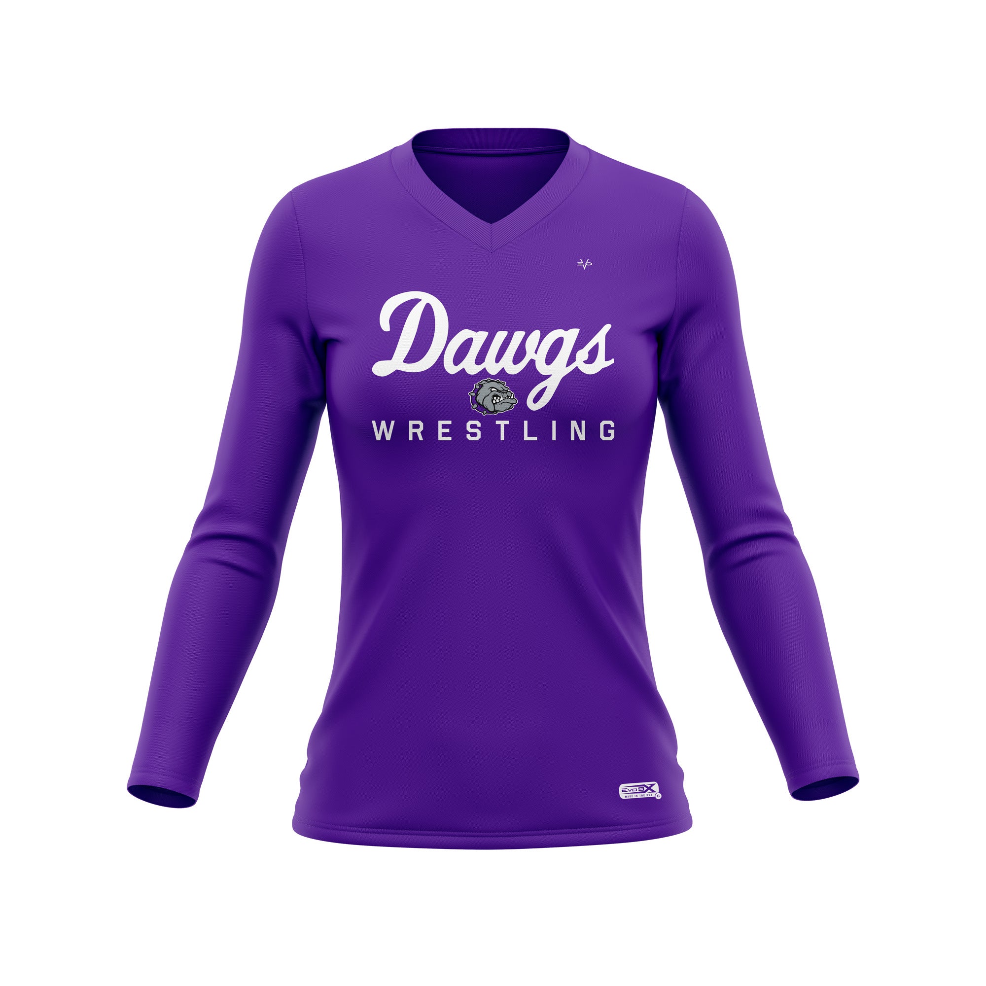 Rumson Women`s V NECK LS Purple