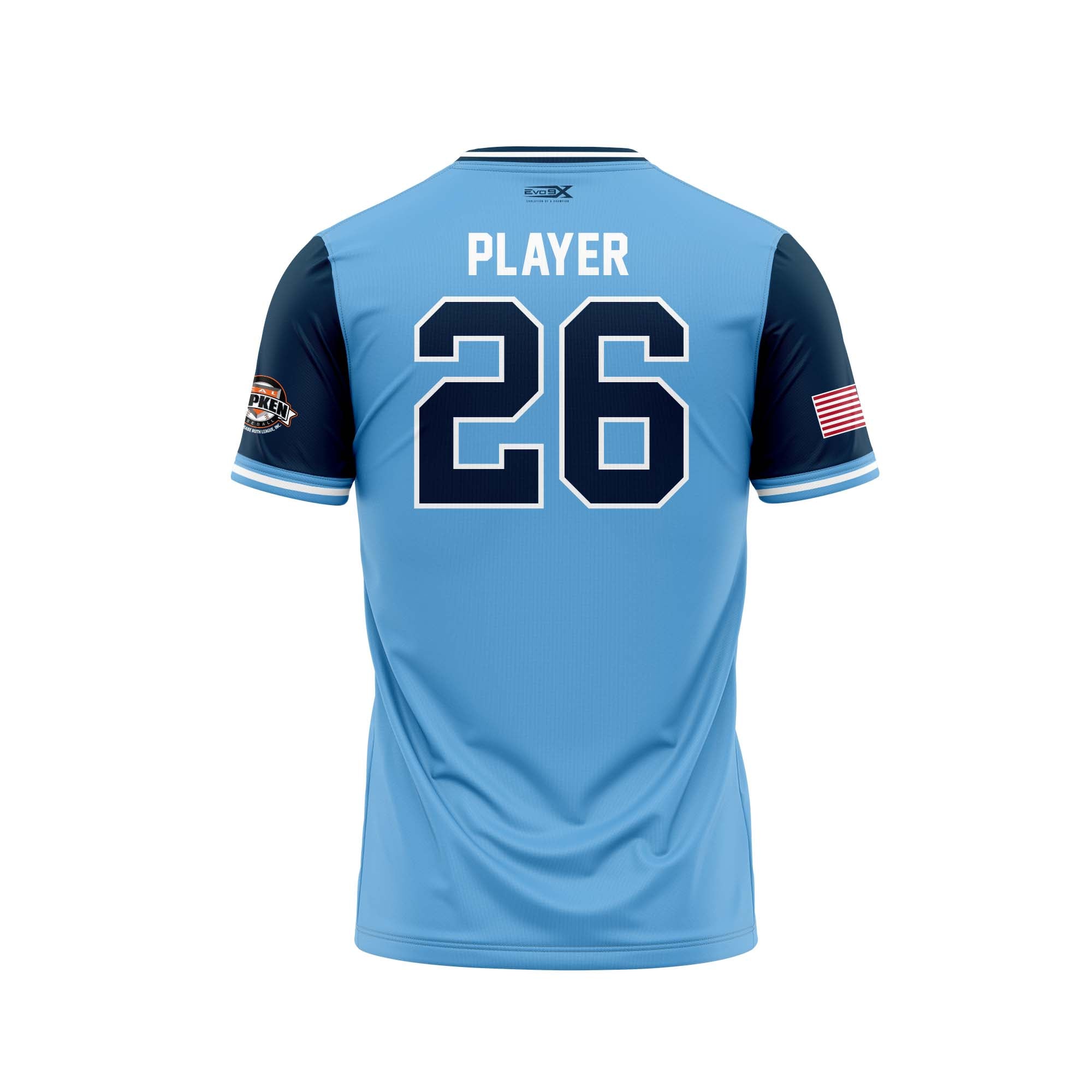 RAIDERS CREW NECK SS COLUMBIA-NAVY SLEEVES (mandatory)
