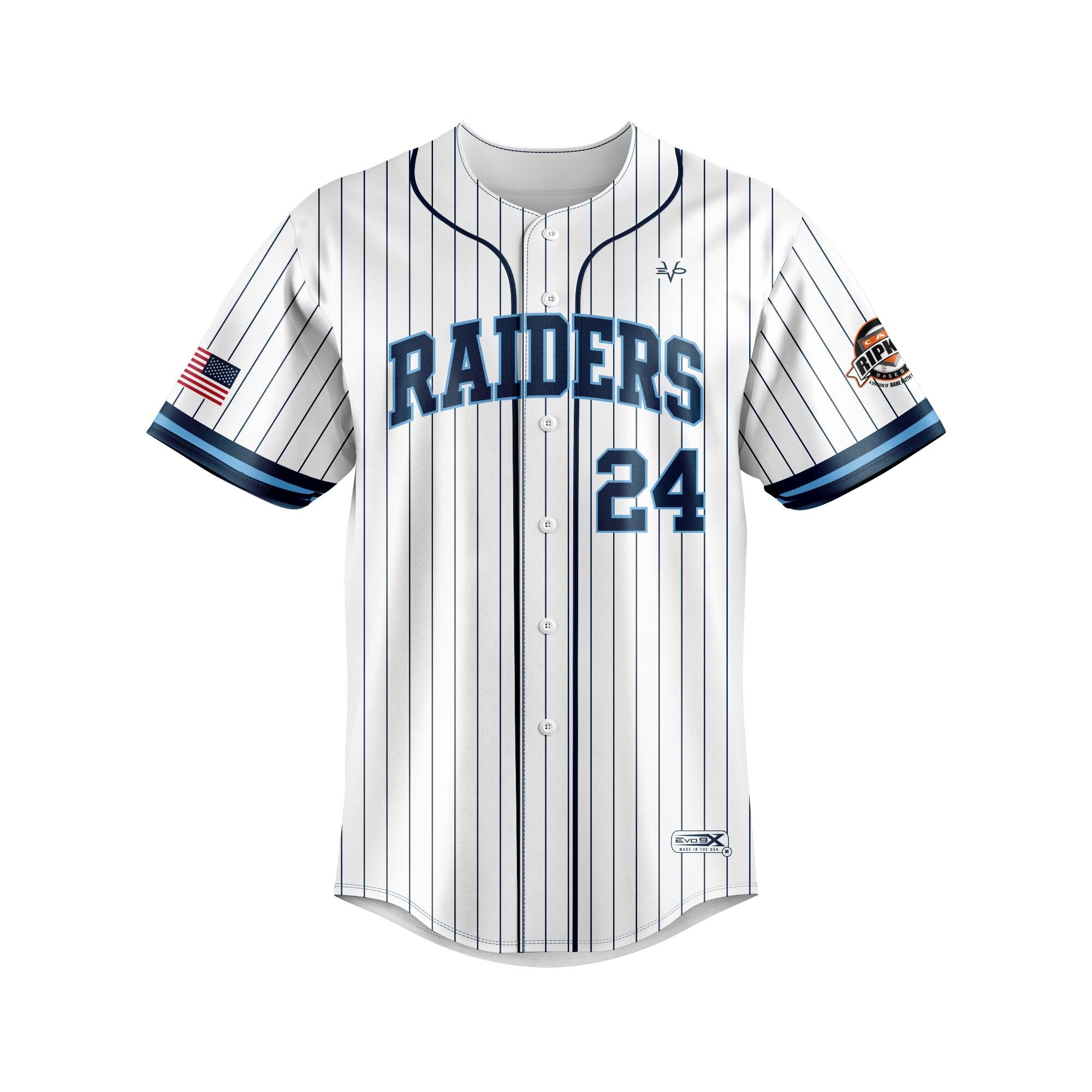 RAIDERS FULL BUTTON JERSEY PINSTRIPES (mandatory)