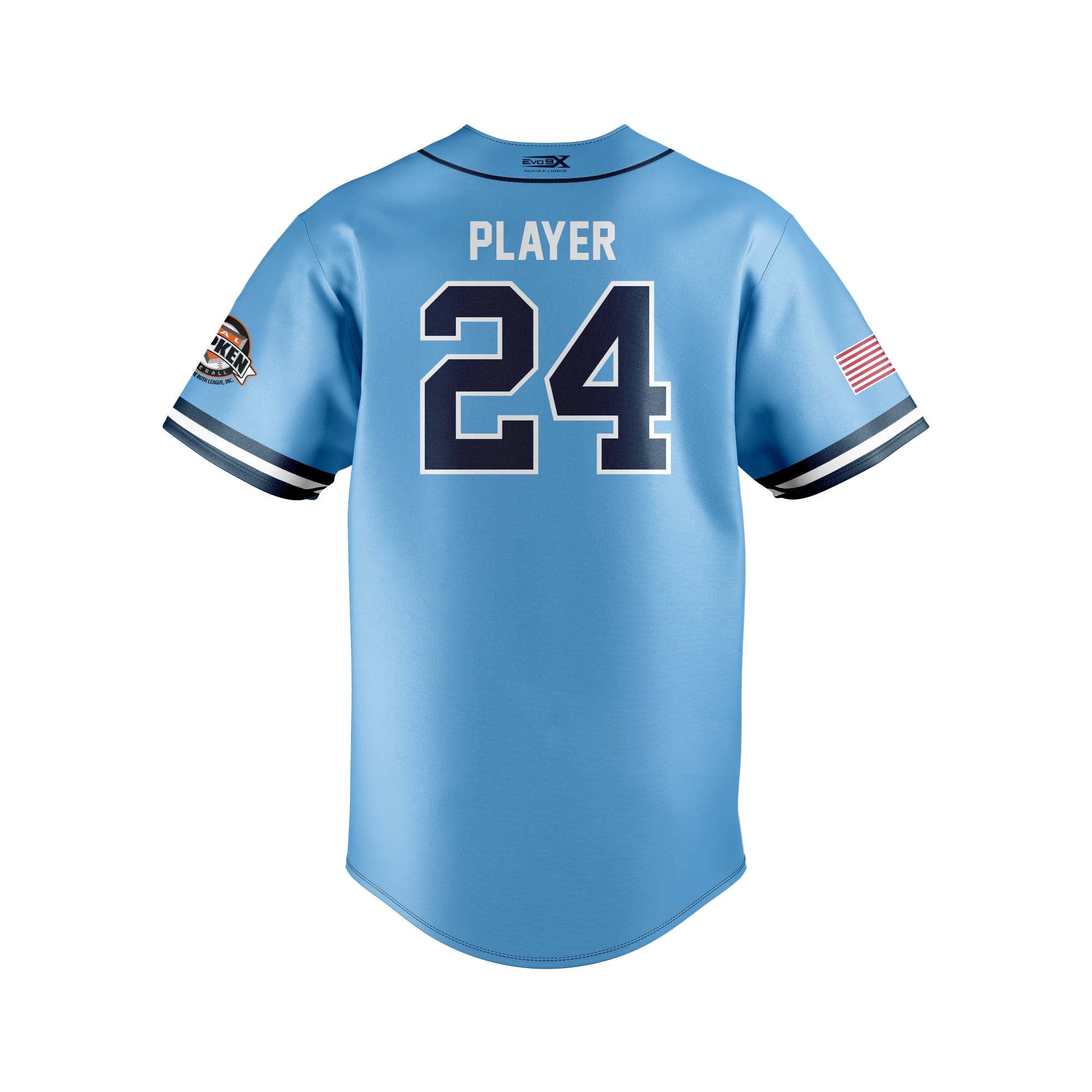 RAIDERS FULL BUTTON JERSEY COLUMBIA BLUE (mandatory)
