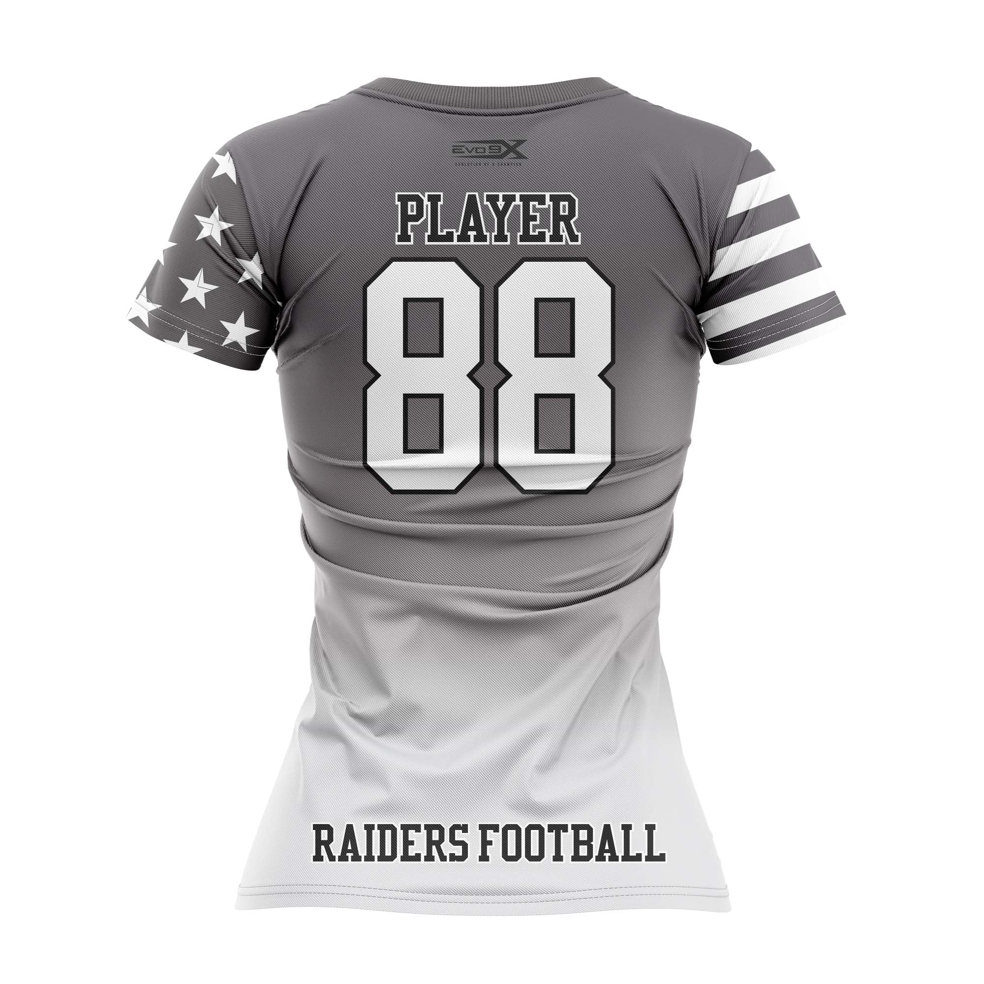 Raiders WOMENS V NECK CAP SLEEVE - FOOTBALL MOM