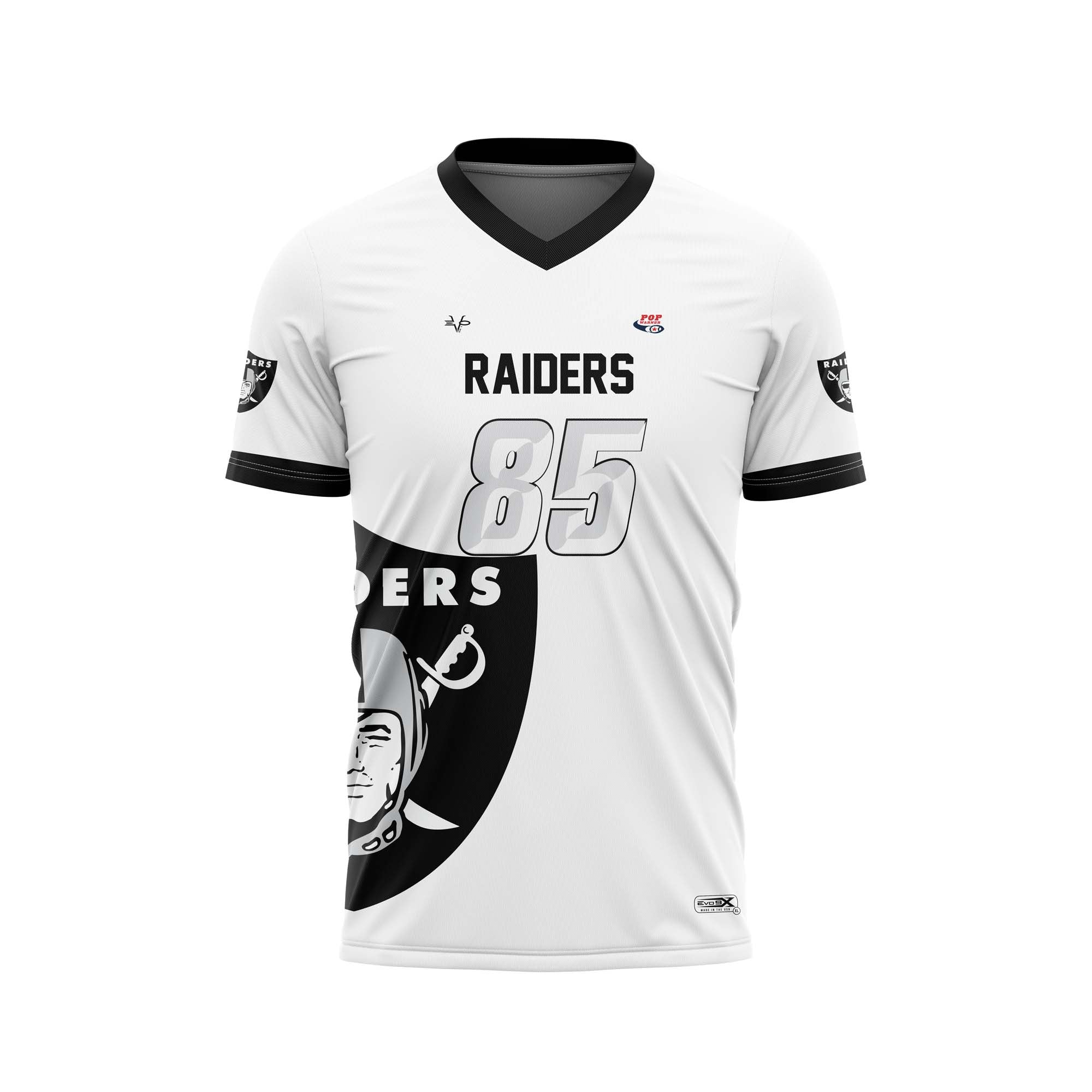 Raiders White SS V-Neck