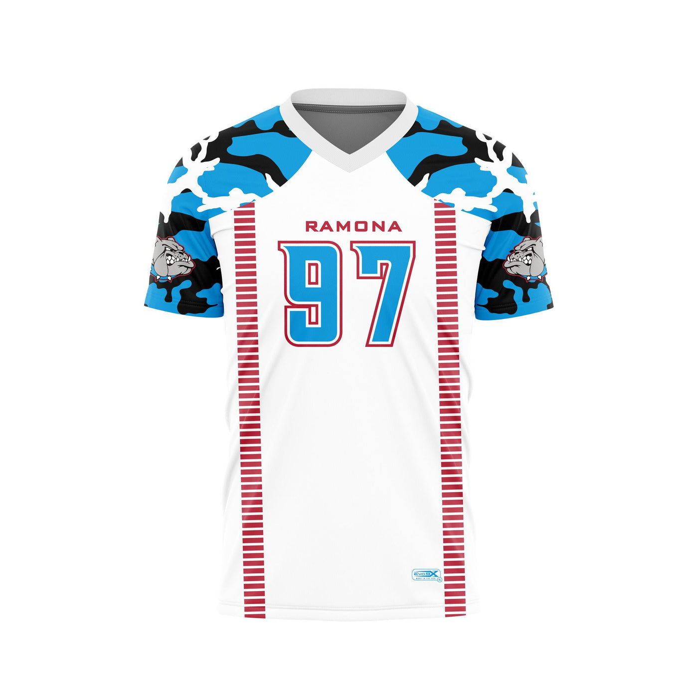 EVO9XSTORE Manalapan Braves Football Sublimated Fan Jersey White Youth Small