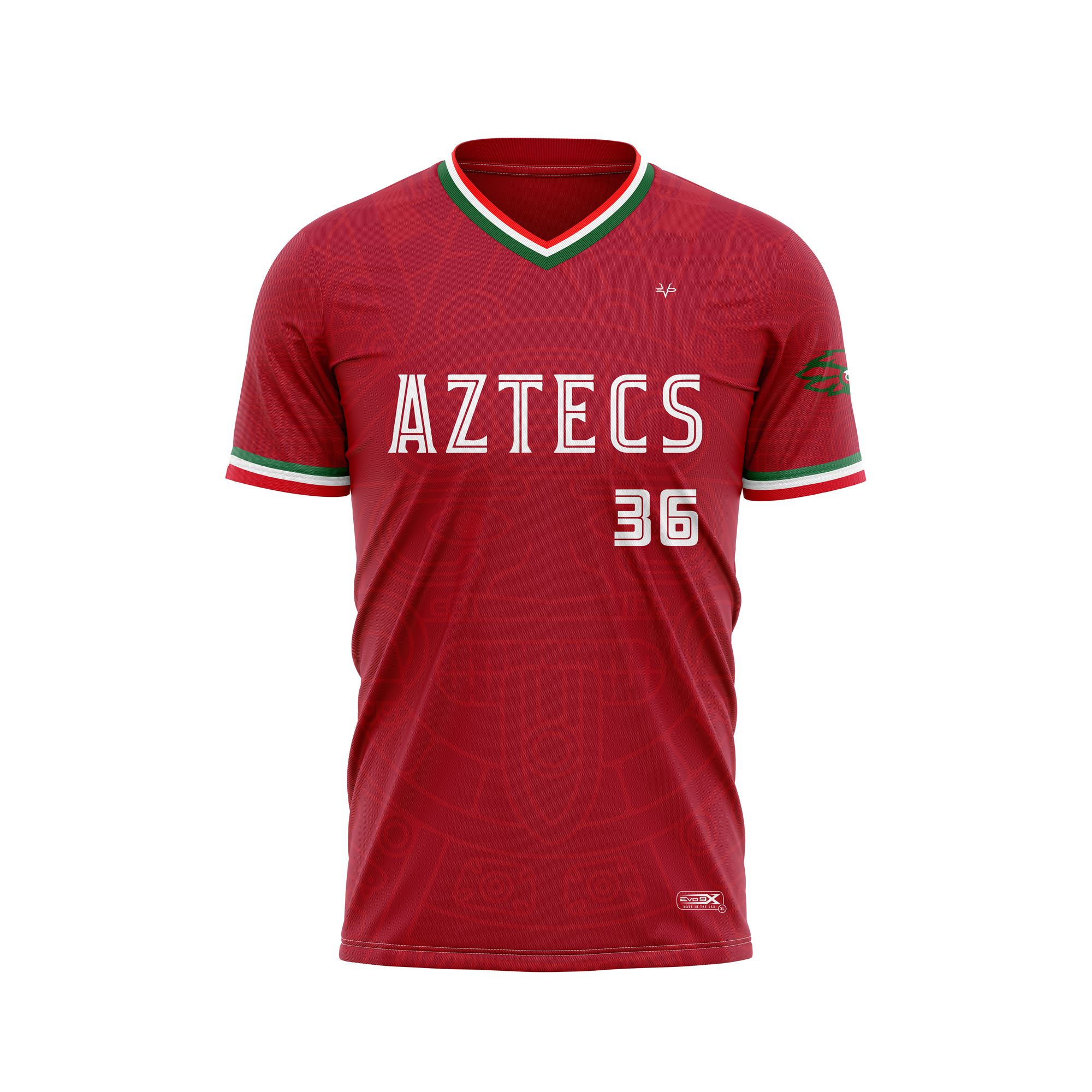 SHAOLIN AZTECS VNECK SS - RED