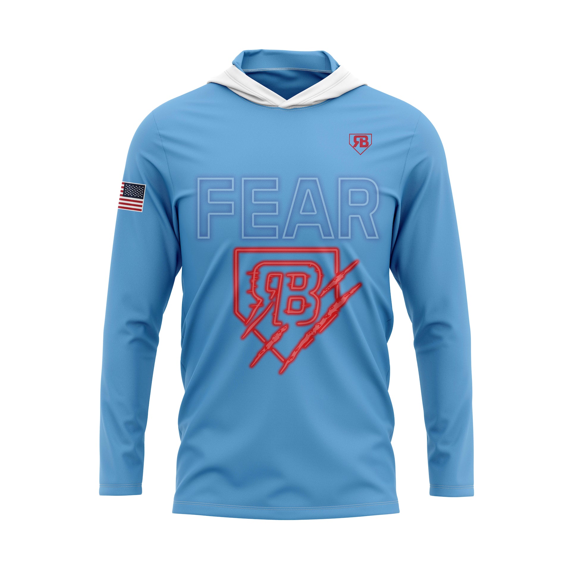 RUCCI BASEBALL "FEAR" LIGHTWEIGHT HOODIE - CAROLINA BLUE