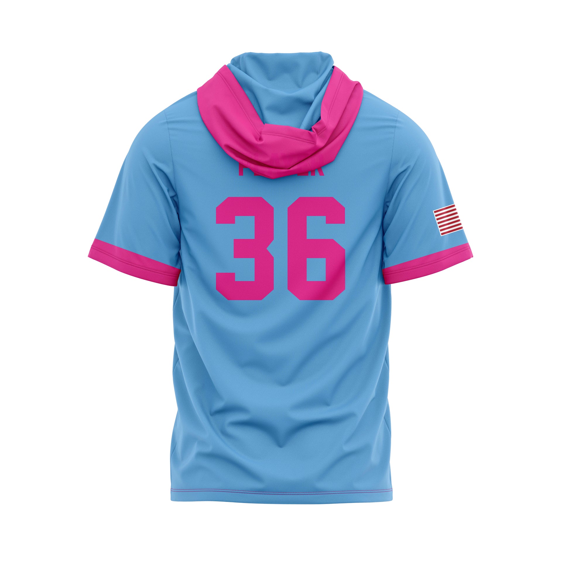 RUCCI BASEBALL LIGHTWEIGHT HOODIE SS - CAROLINA BLUE/PINK