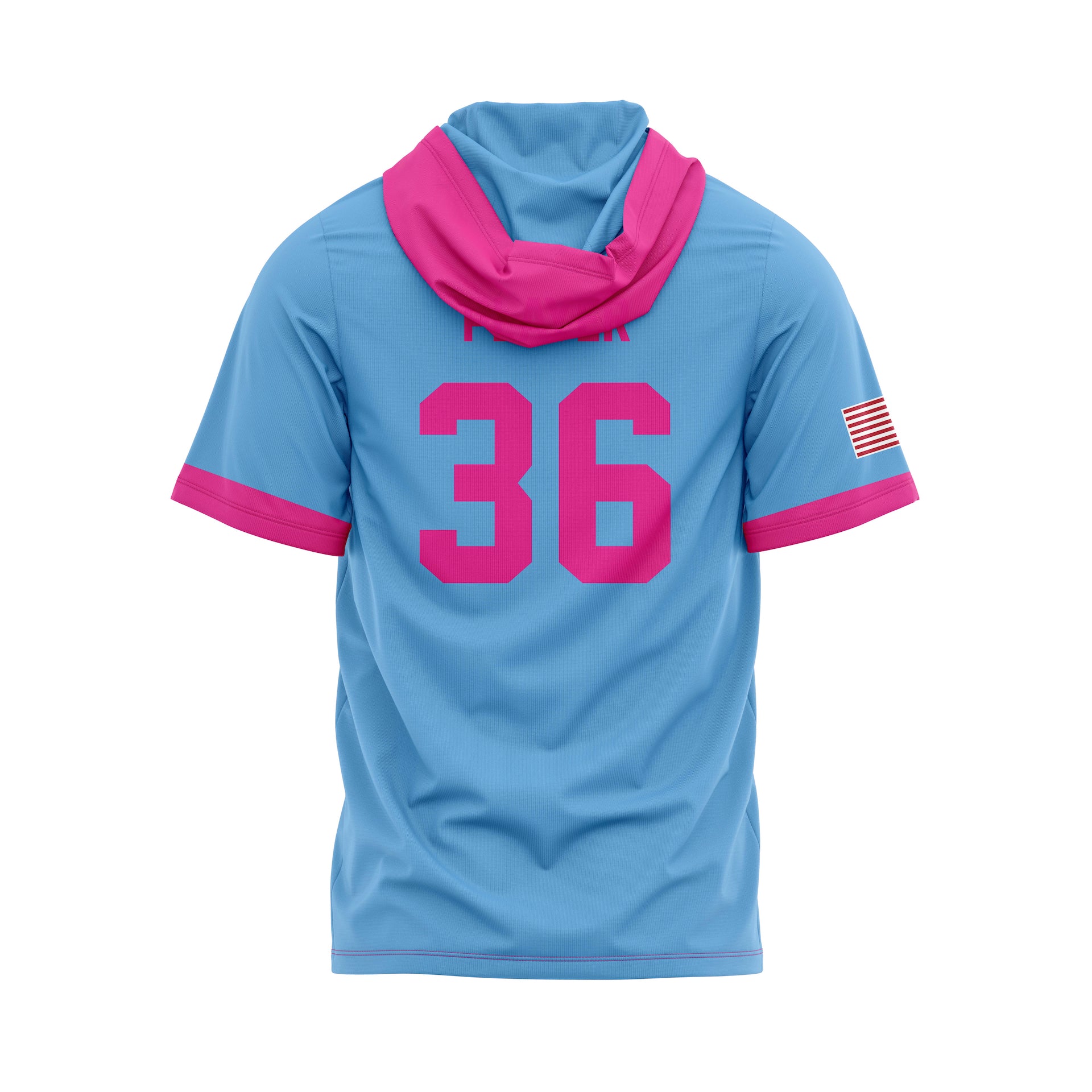 RUCCI BASEBALL MOM  LIGHTWEIGHT HOODIE SS - CAROLINA BLUE/PINK