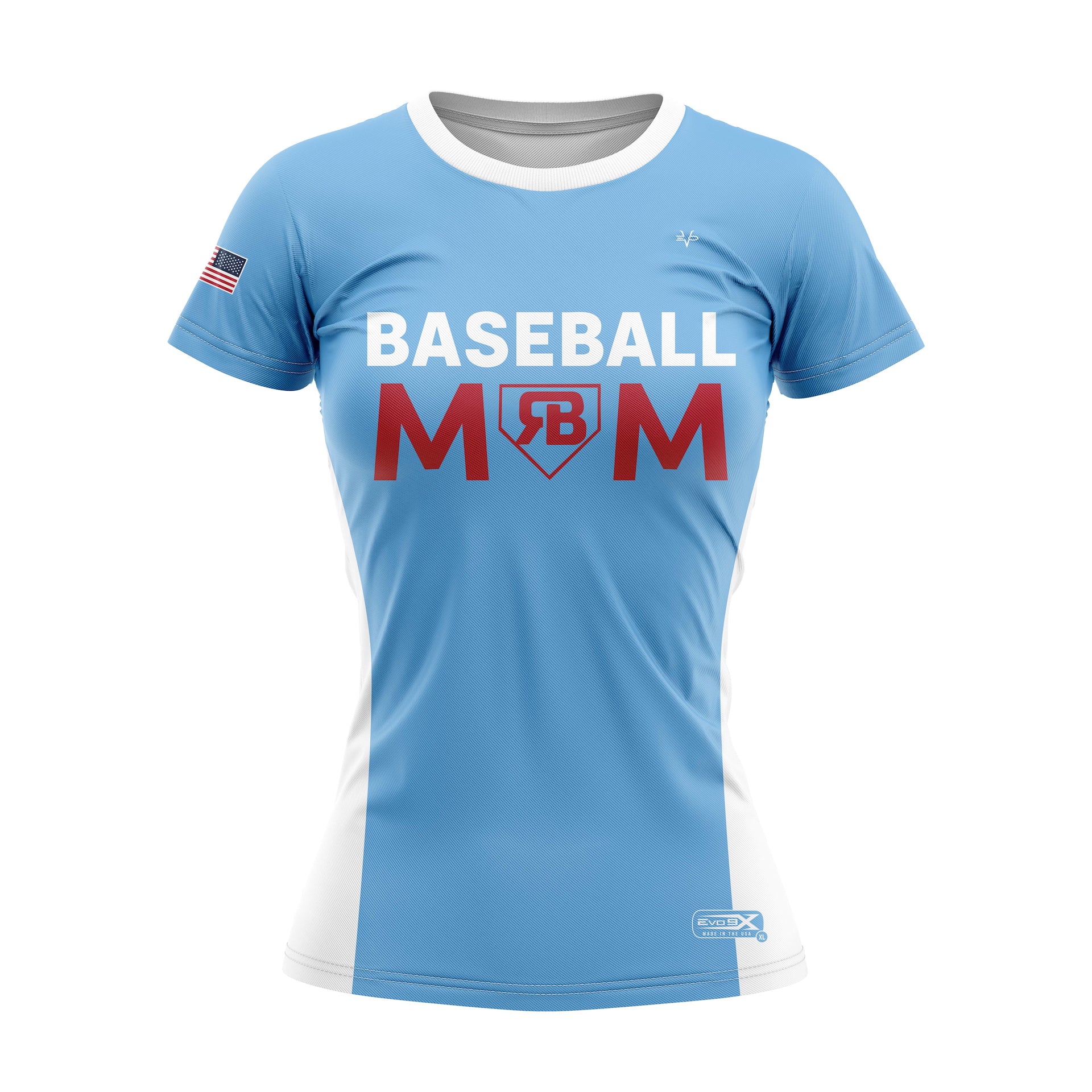 RUCCI BASEBALL MOM CREWNECK SS - CAROLINA BLUE