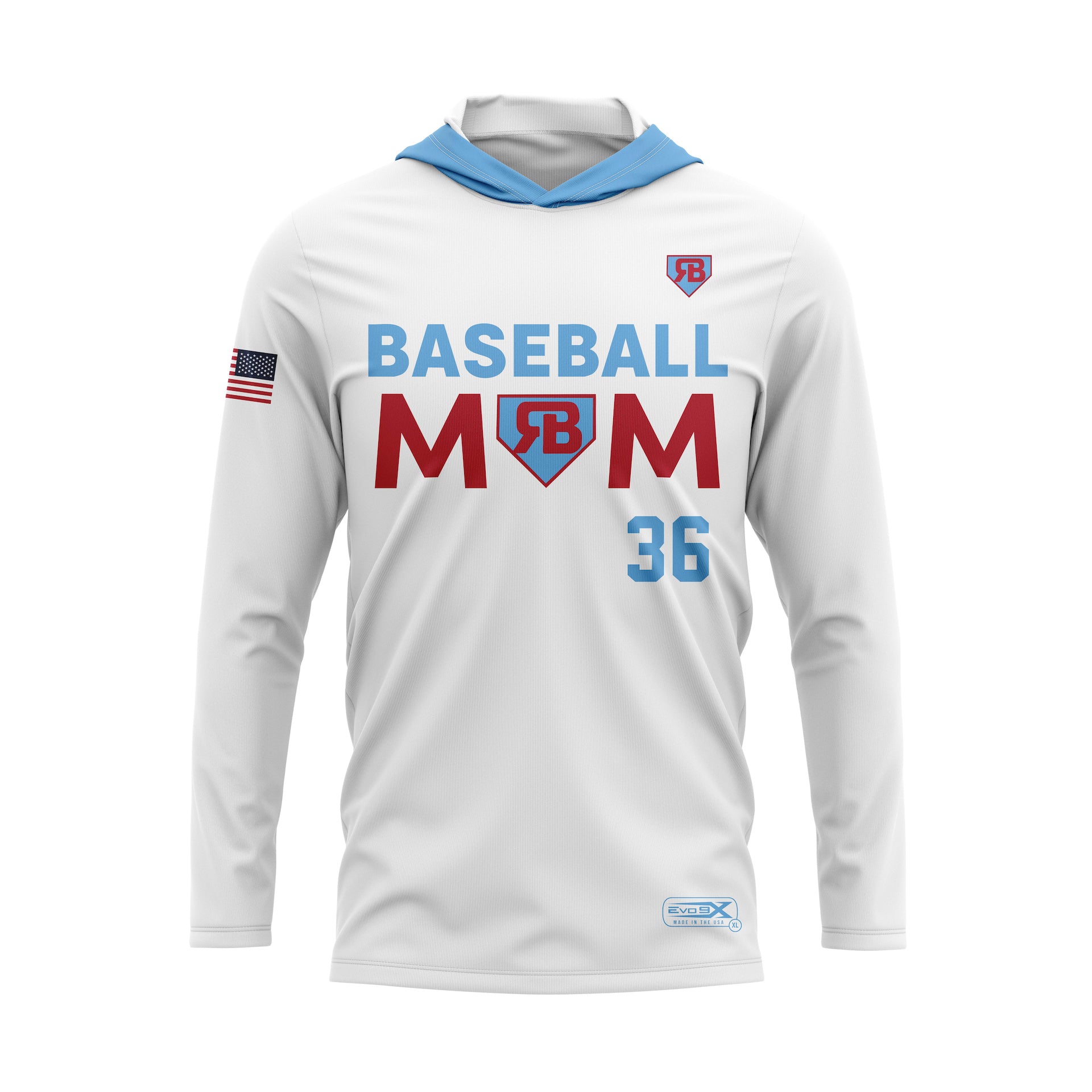 RUCCI BASEBALL MOM LIGHTWEIGHT HOODIE - WHITE