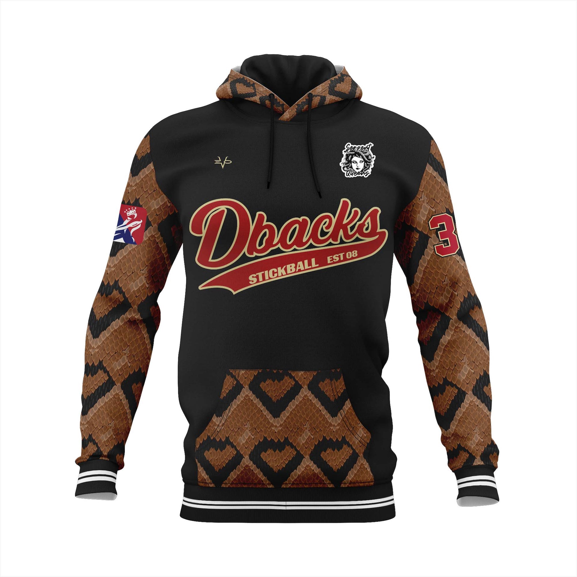 SERPENT QUEENS DBACK SNAKE HOODIE