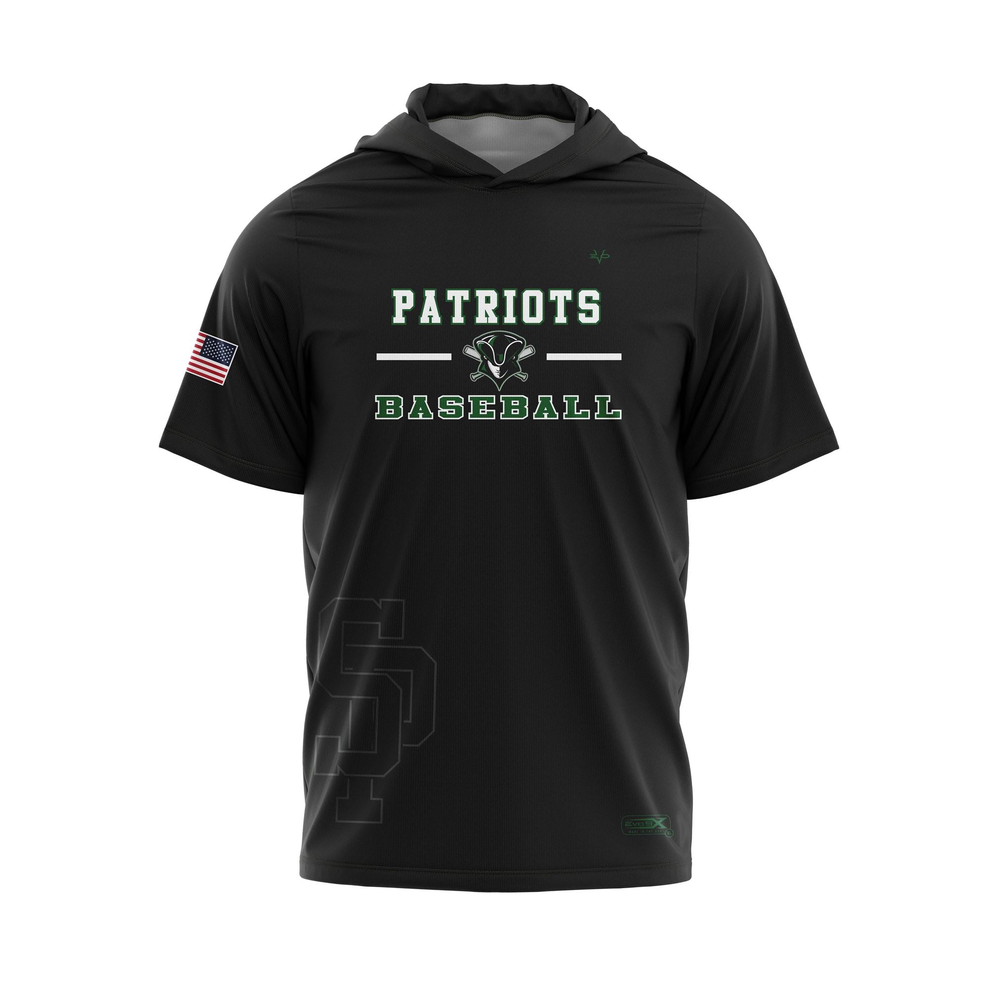 SOUTH PLAINFIELD PATRIOTS BASEBALL SS LIGHTWEIGHT HOODIE - BLACK