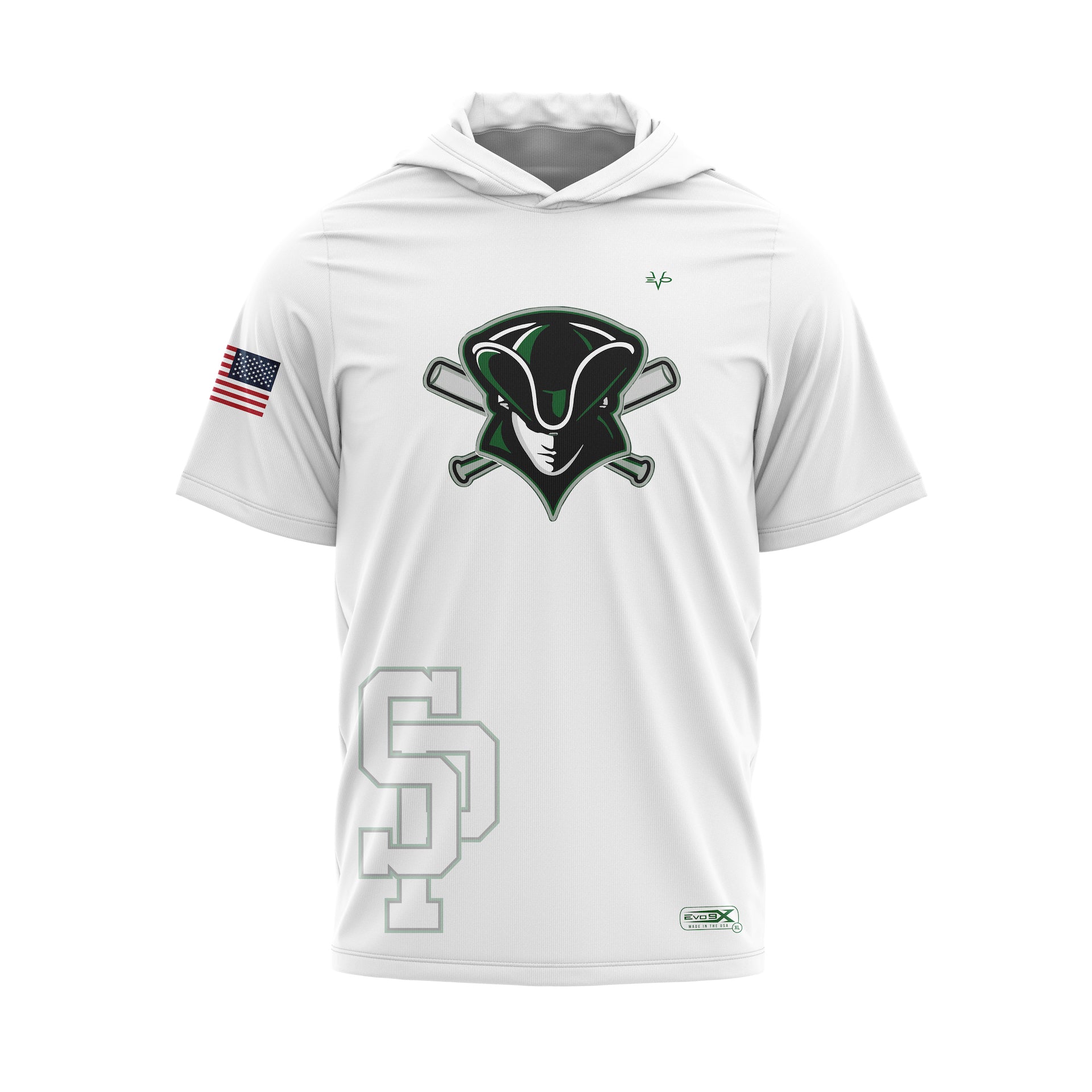 SOUTH PLAINFIELD PATRIOTS SS LIGHTWEIGHT HOODIE - WHITE