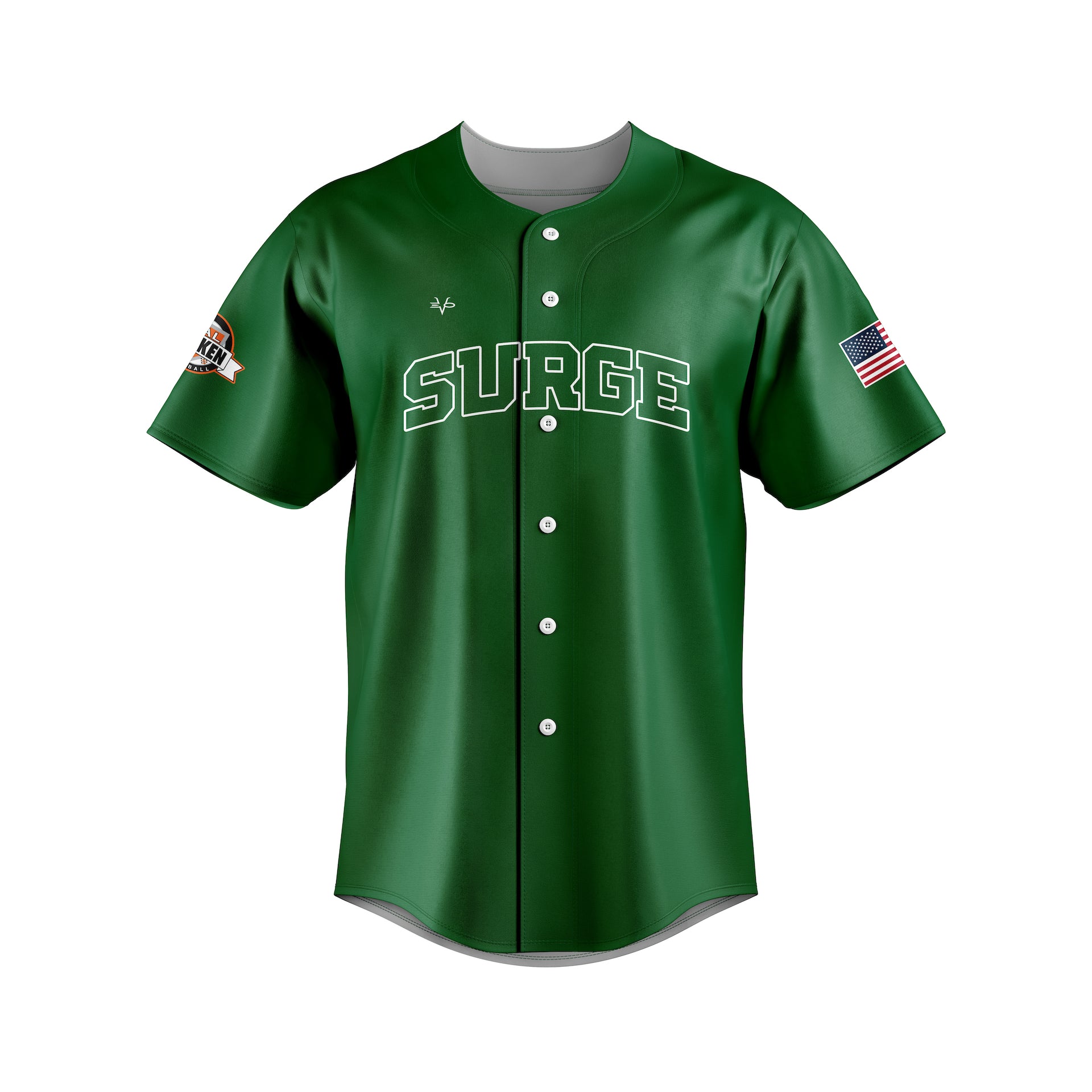 SOUTH PLAINFILED SURGE  GREEN FULL BUTTON JERSEY