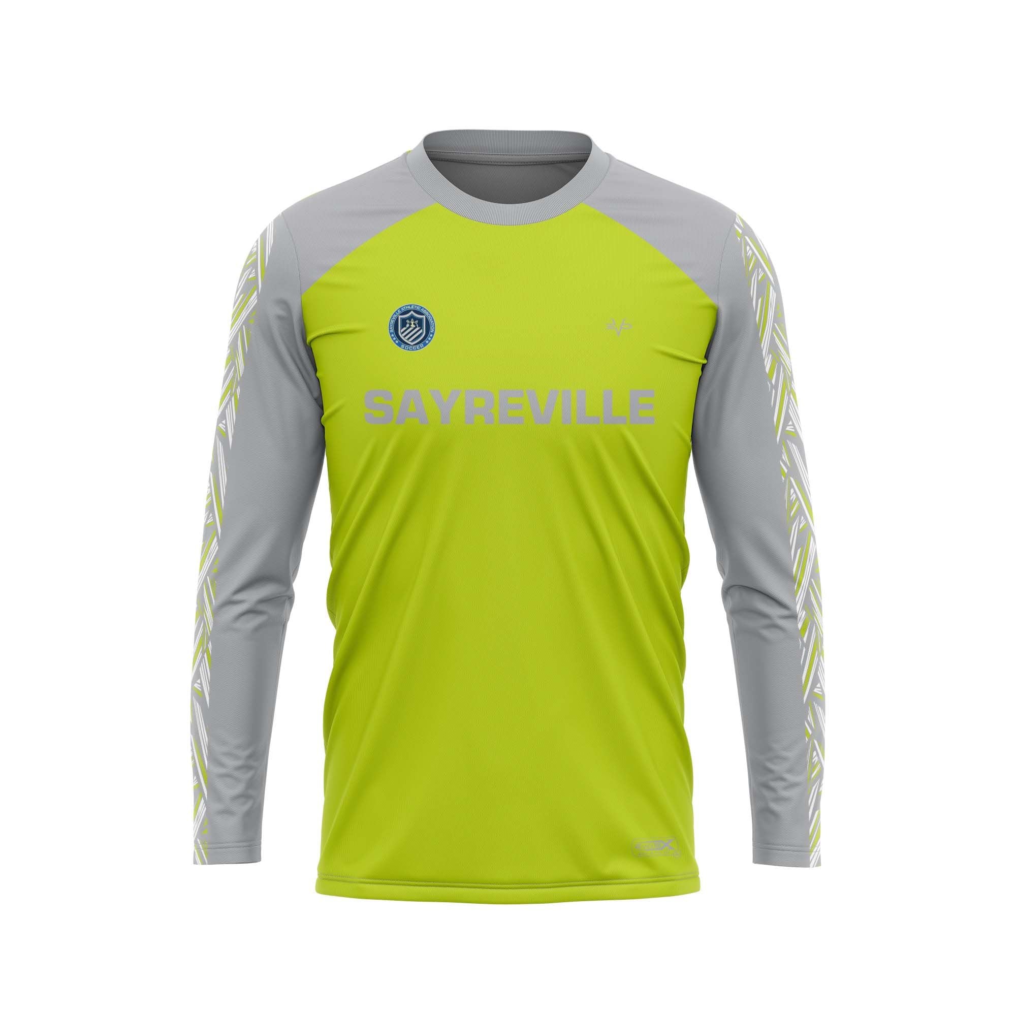 SAYREVILLE SOCCER - STORM 15/16 GIRLS GREEN METALLIC GOALIE JERSEY 2024