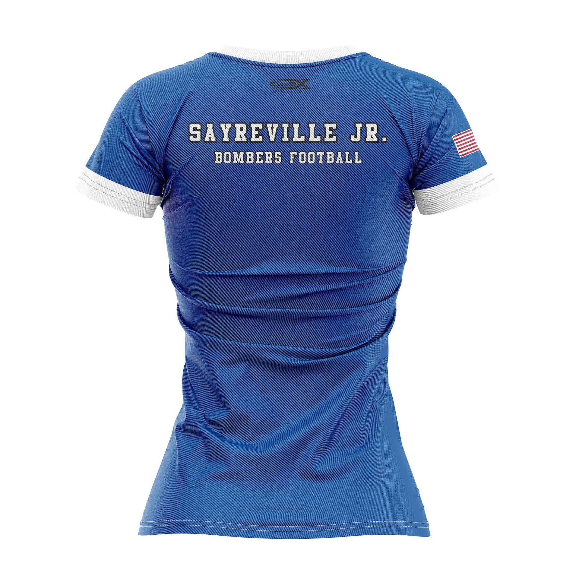 SAYREVILLE FOOTBALL LADIES V NECK SHIRT-BLUE