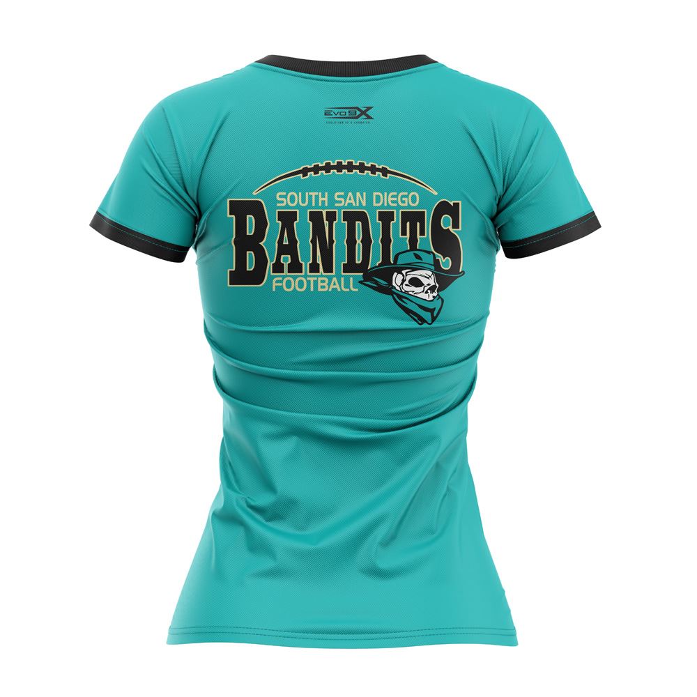 South San Diego Bandits Woman's V NECK SS Back