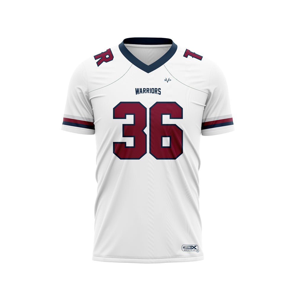 EVO9XSTORE Manalapan Braves Football Sublimated Fan Jersey White Youth Small